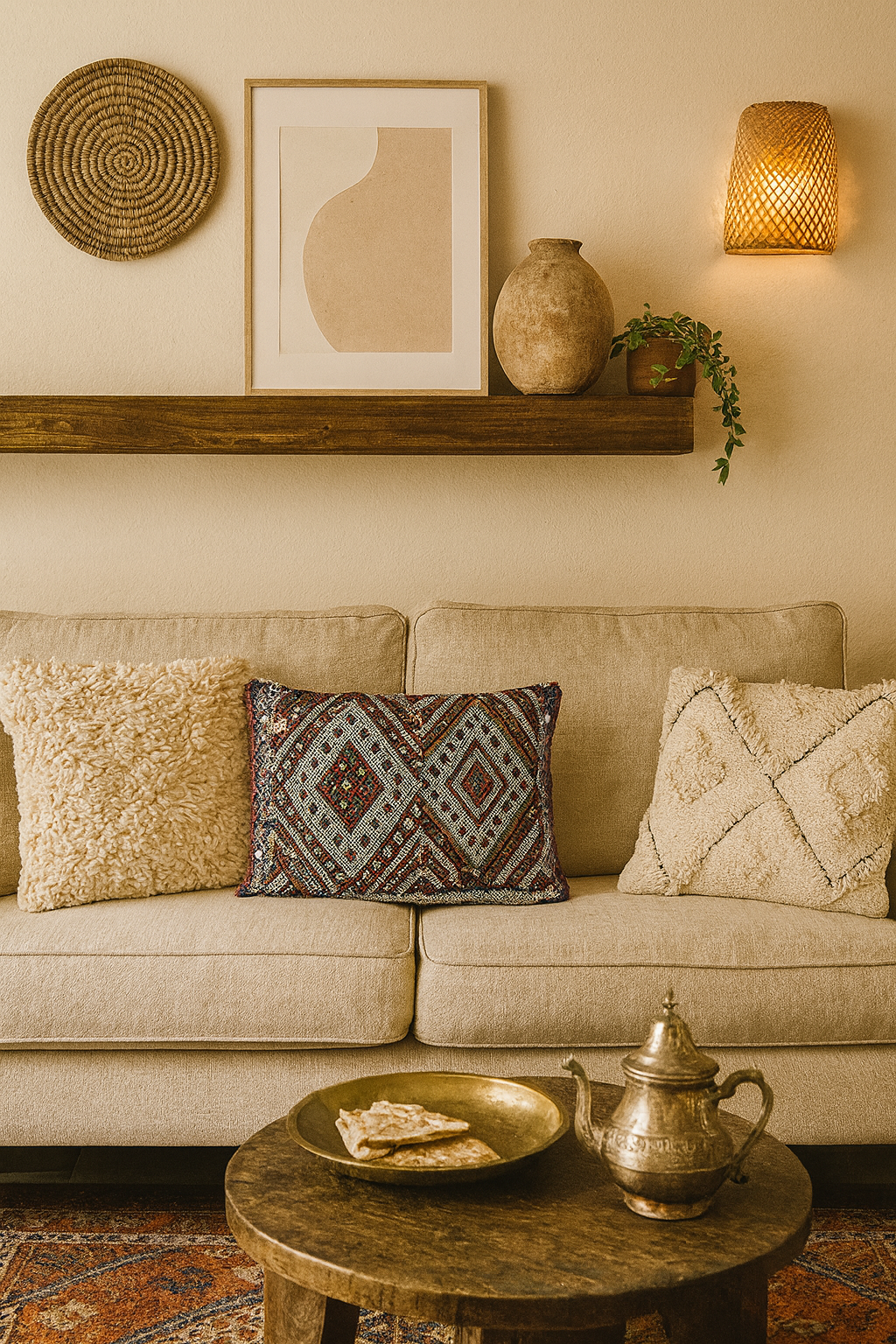 Moroccan Berber Red Diamond Pattern Pillowcase 1.75' x 1.13'