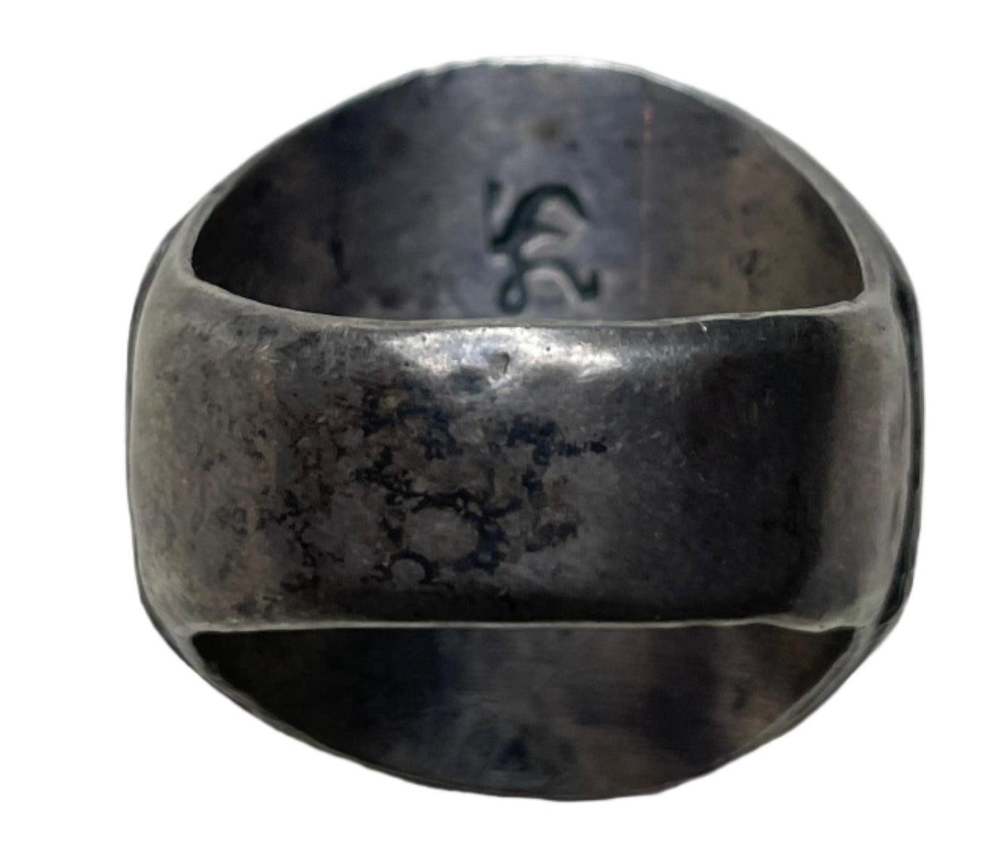 Vintage Turquoise & Coral Sterling Men's Ring Sz 12 1/2