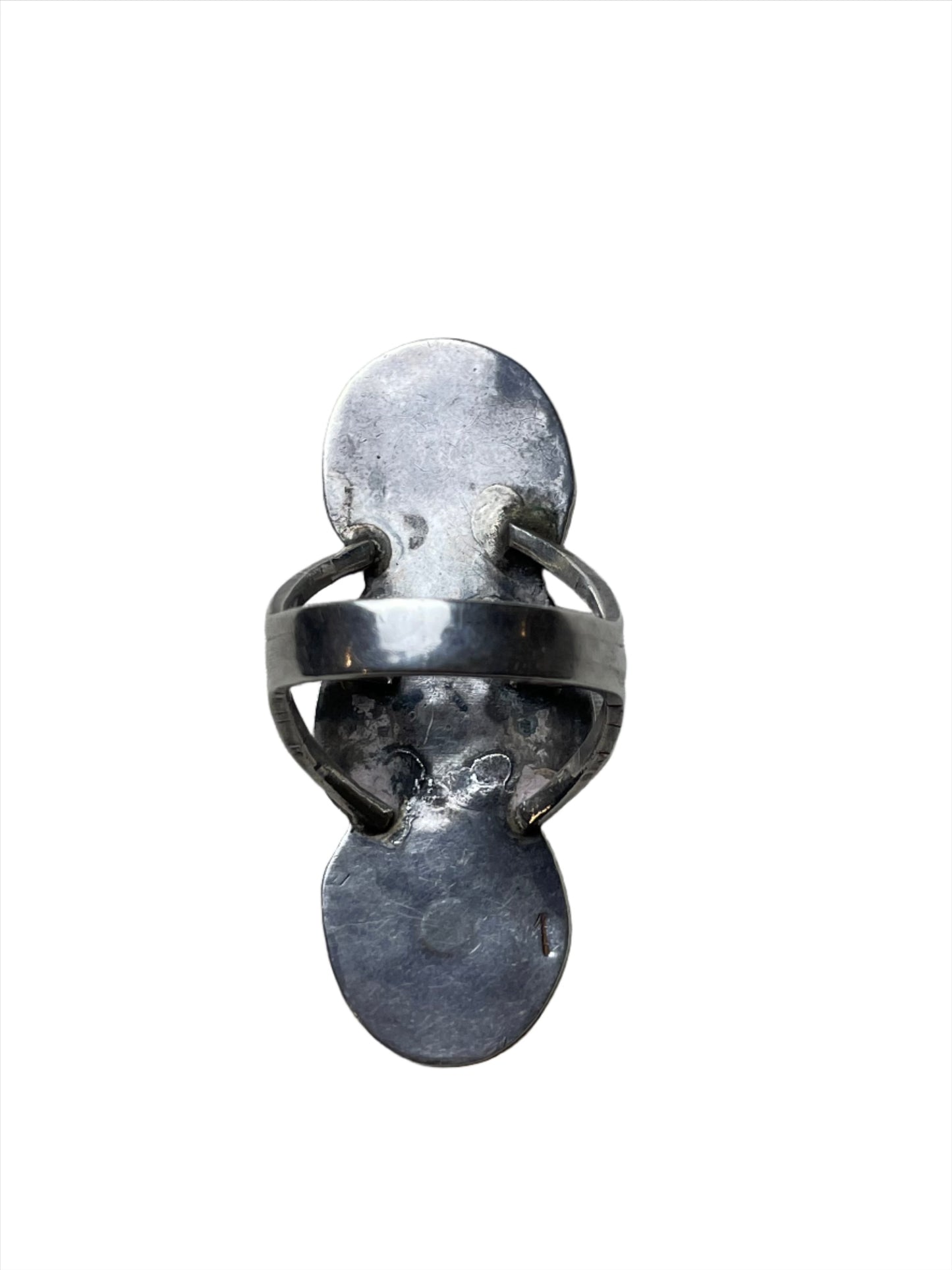 Vintage Bisbee Turquoise Stacked Totem Ring Sz 11