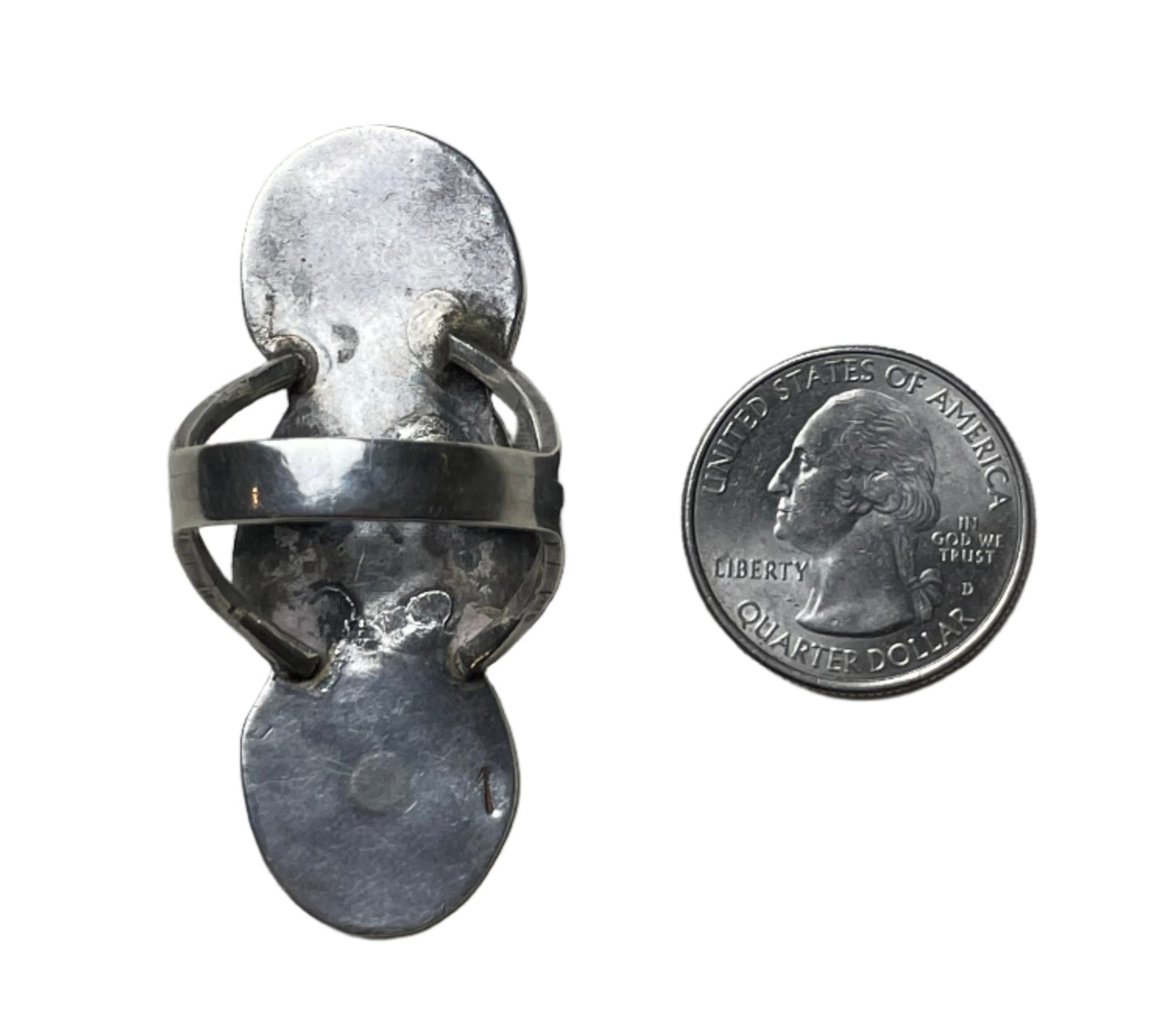 Vintage Bisbee Turquoise Stacked Totem Ring Sz 11