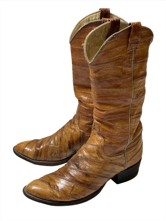 Larry Mahan Tan Eel Boots Sz 9