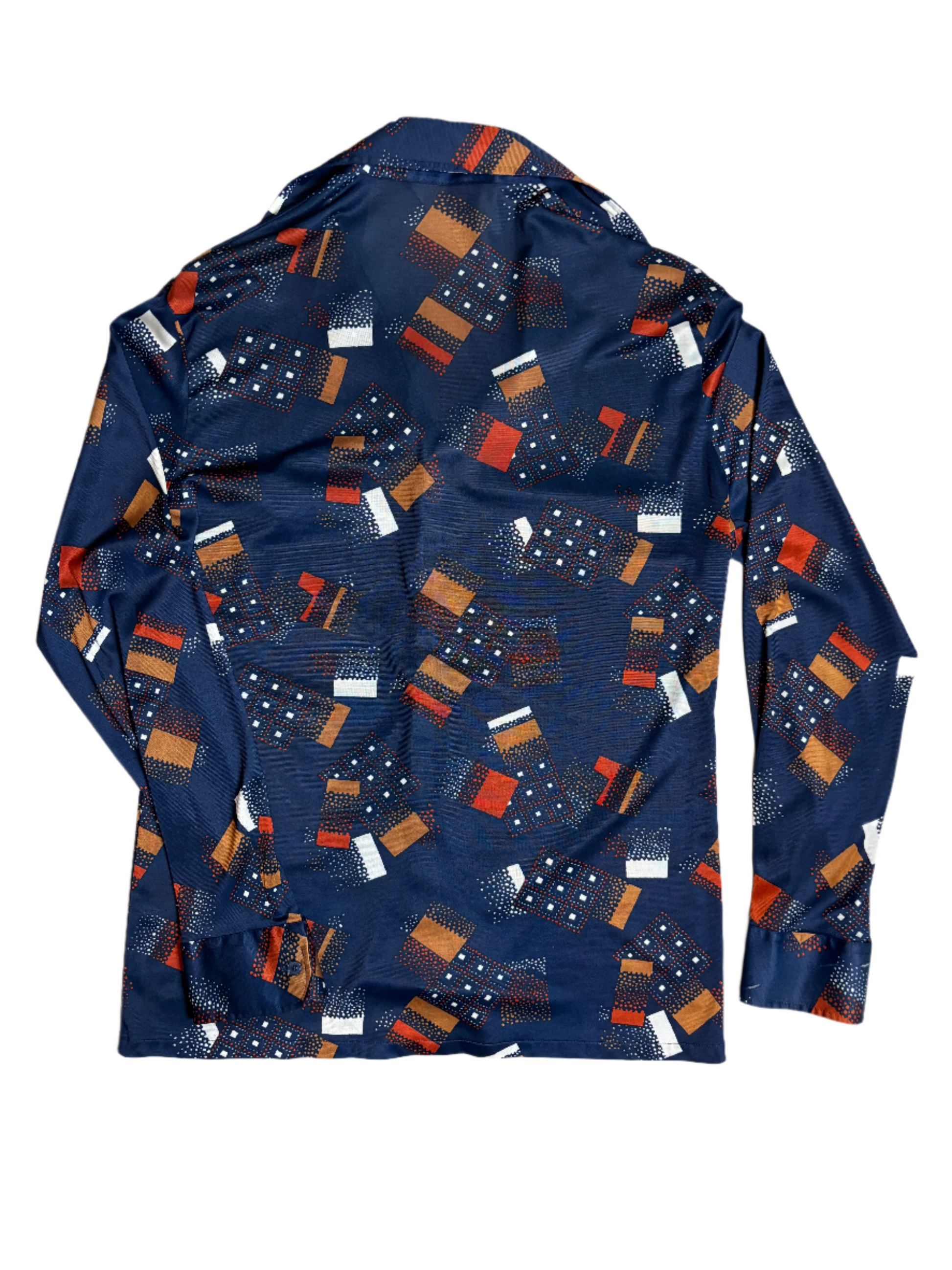 '70s Vintage Blue Art Deco Button Down - LRG