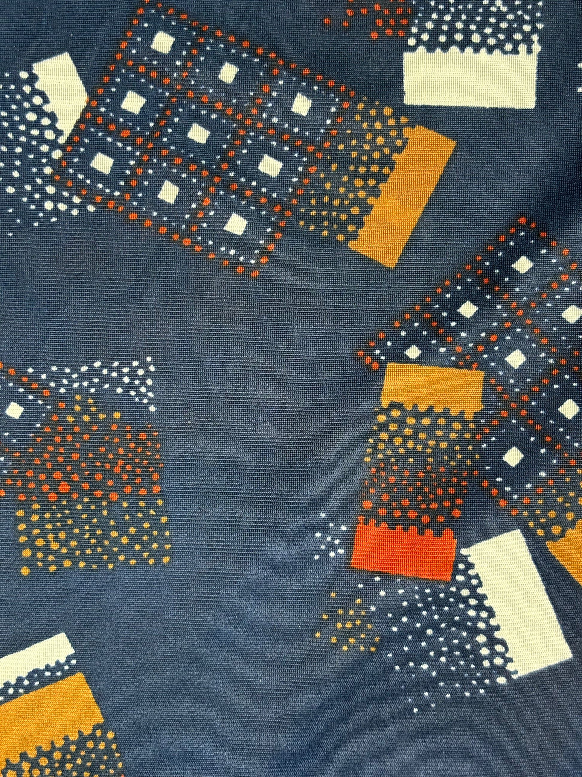 '70s Vintage Blue Art Deco Button Down - LRG