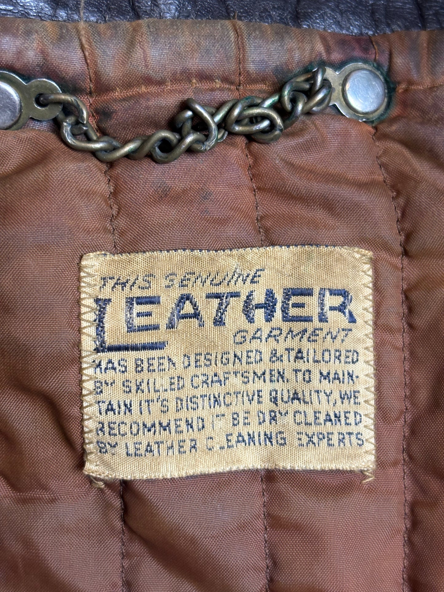 '60s Vintage Choc Brwn Leather Cafe Jkt - LRG