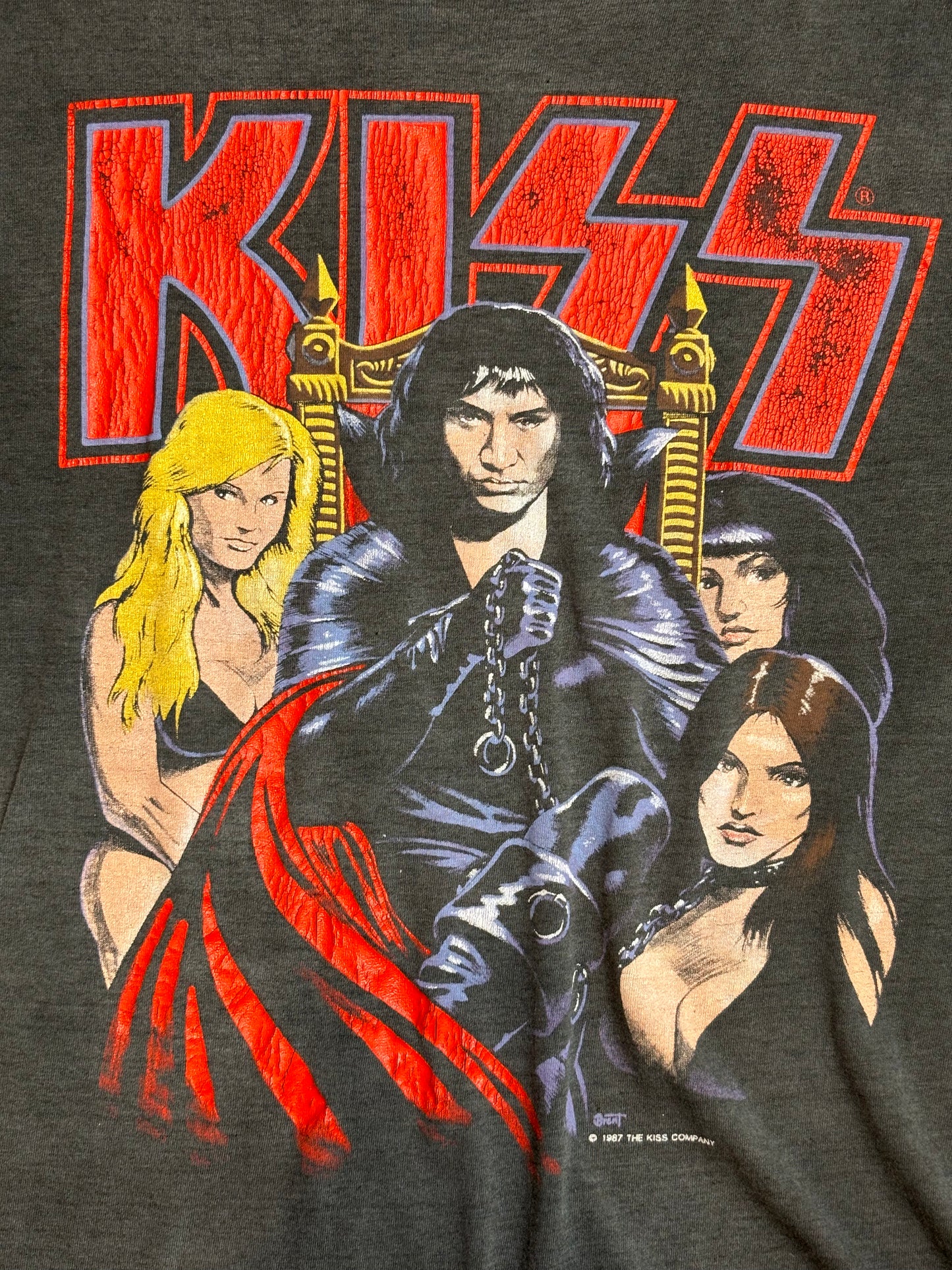 1987 Vintage Kiss Dirty Job T-Shirt - SML