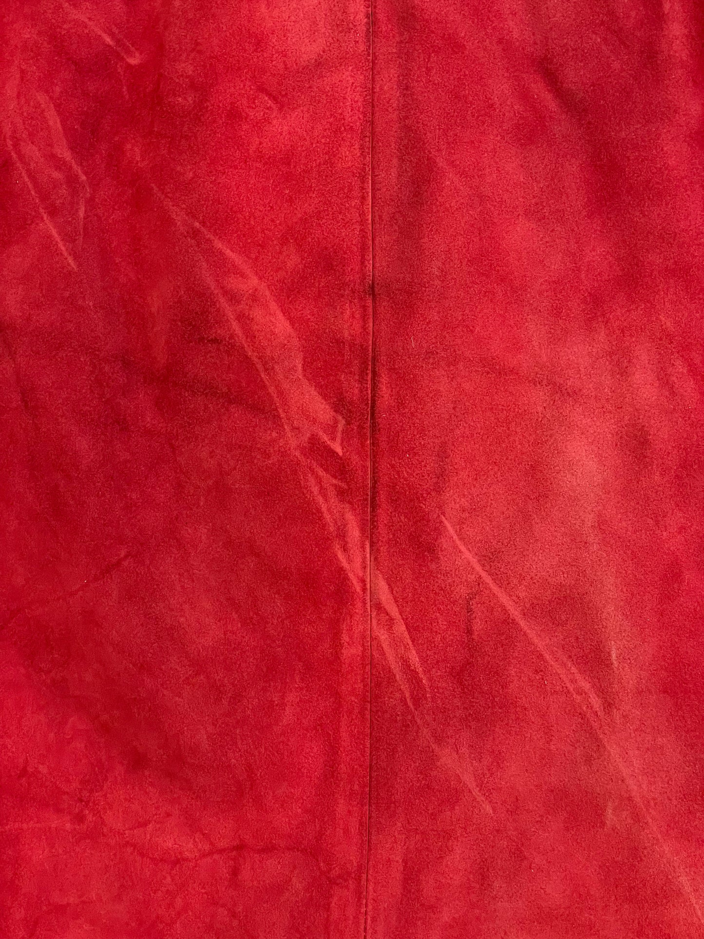 1960s Vintage Red Suede A-Line Midi Skirt 24"