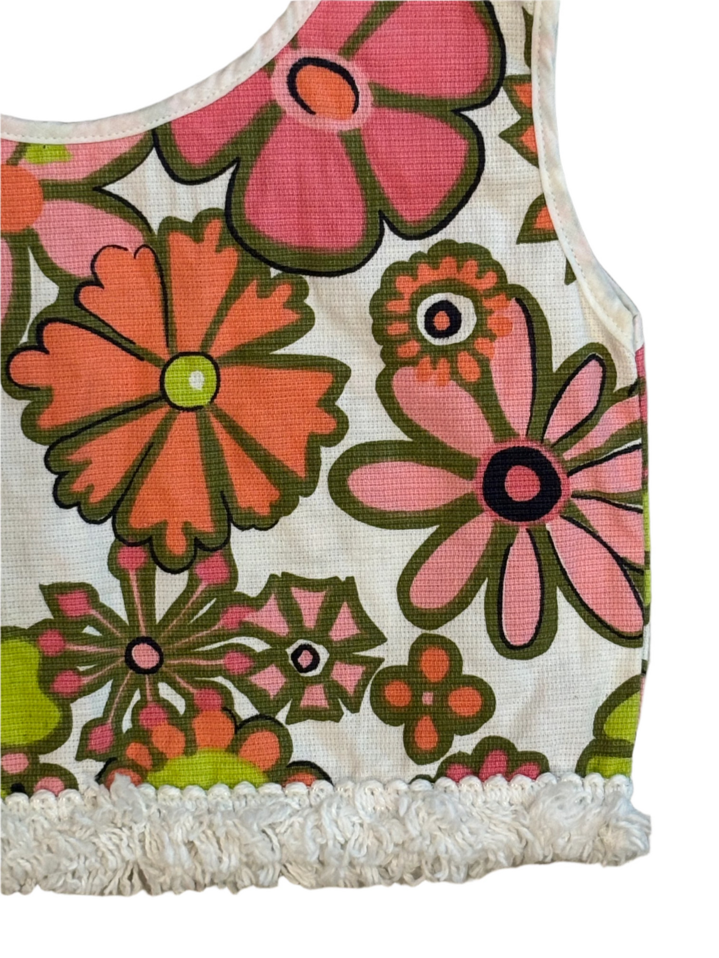 1960's Vintage Girls Flower Power Crop Top 1-2Y