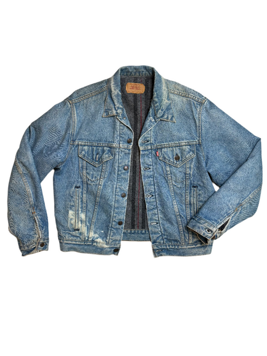 '80s Vintage Levis Blnkt Lined Denim Jkt - XL