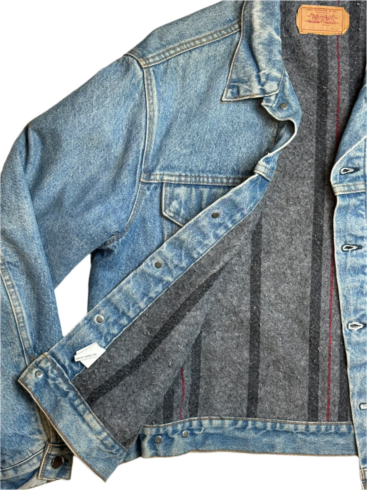 '80s Vintage Levis Blnkt Lined Denim Jkt - XL