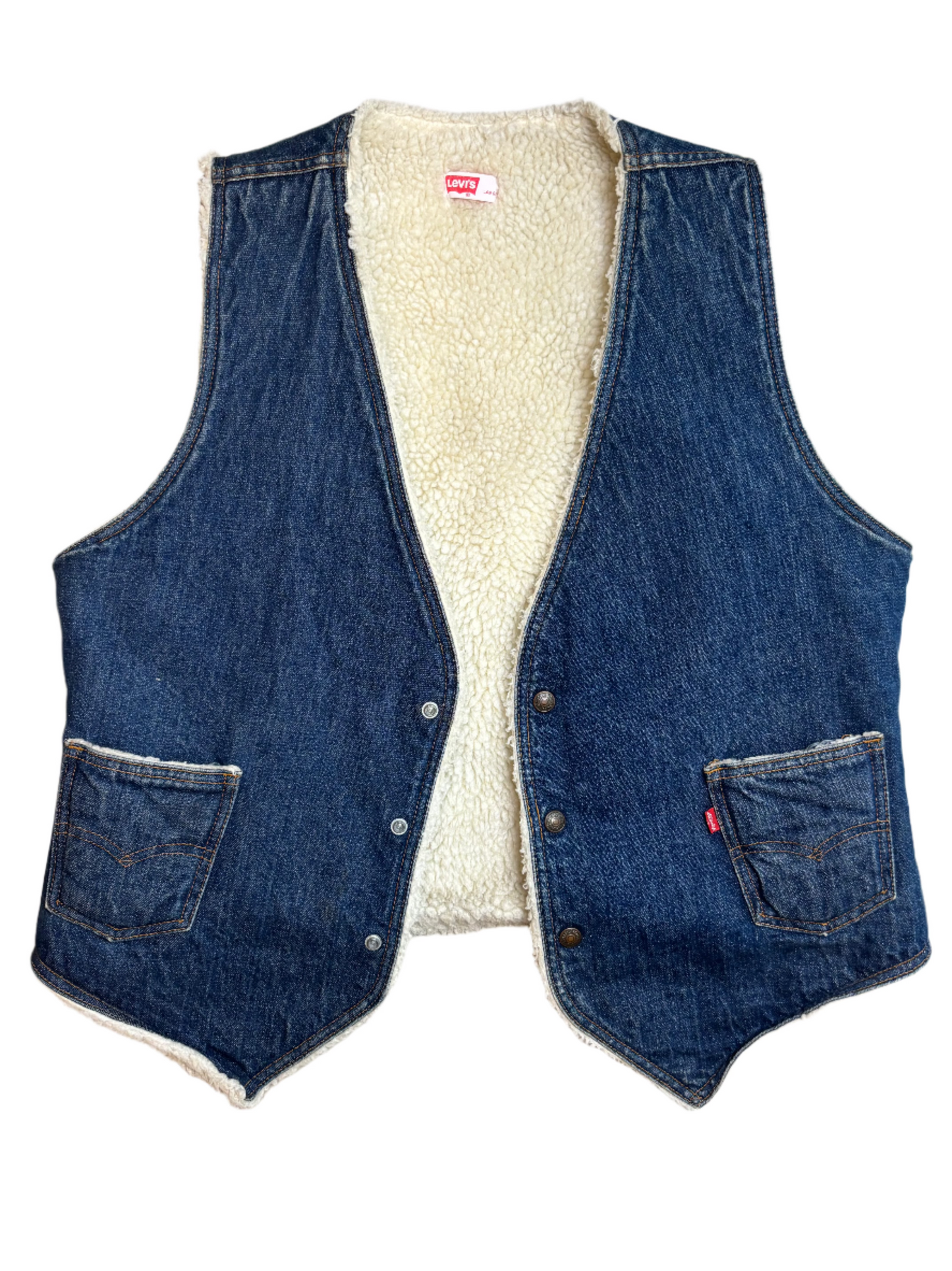 Vintage Levis Denim Sherpa Lined Vest - LRG