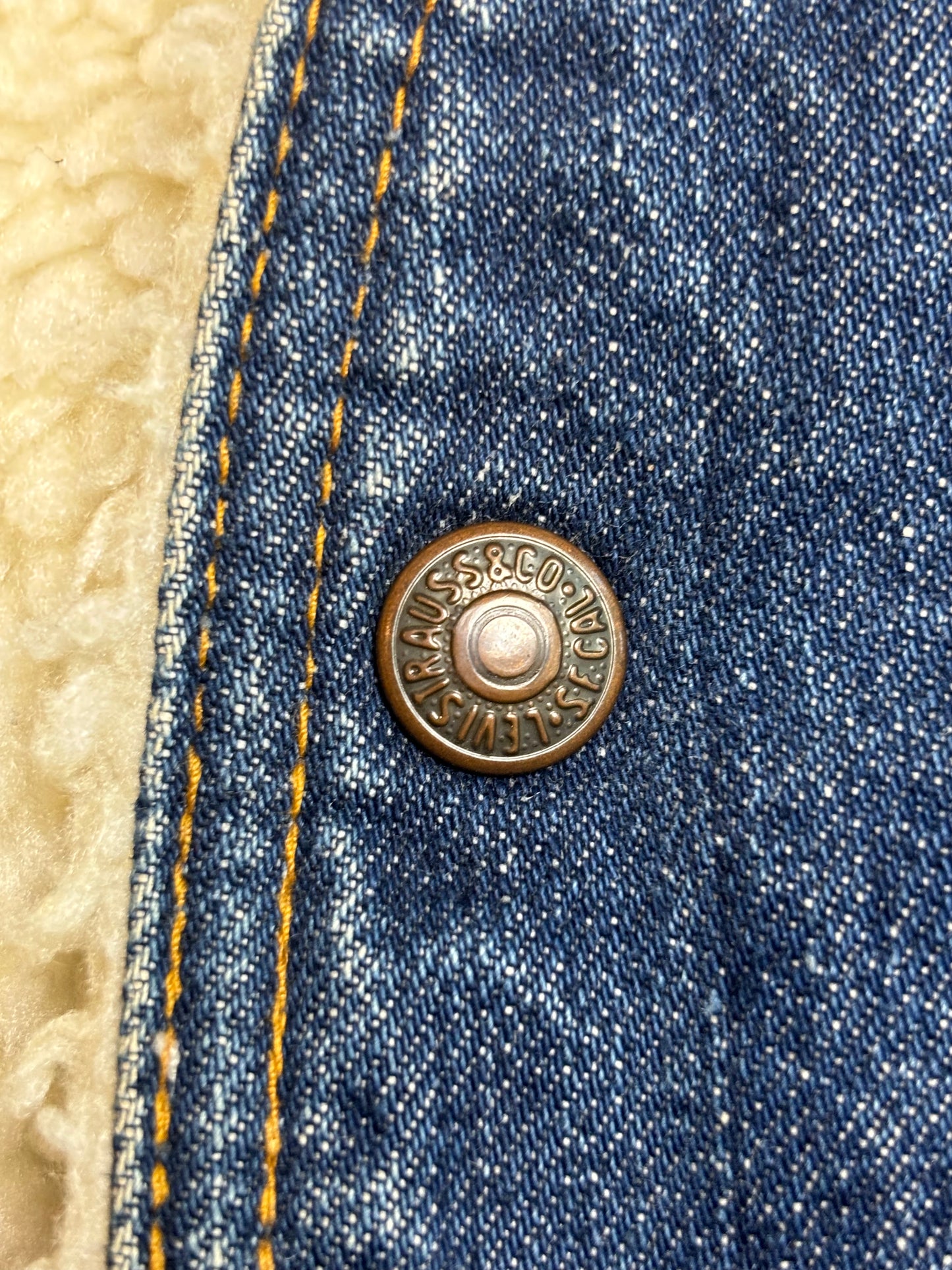 Vintage Levis Denim Sherpa Lined Vest - LRG