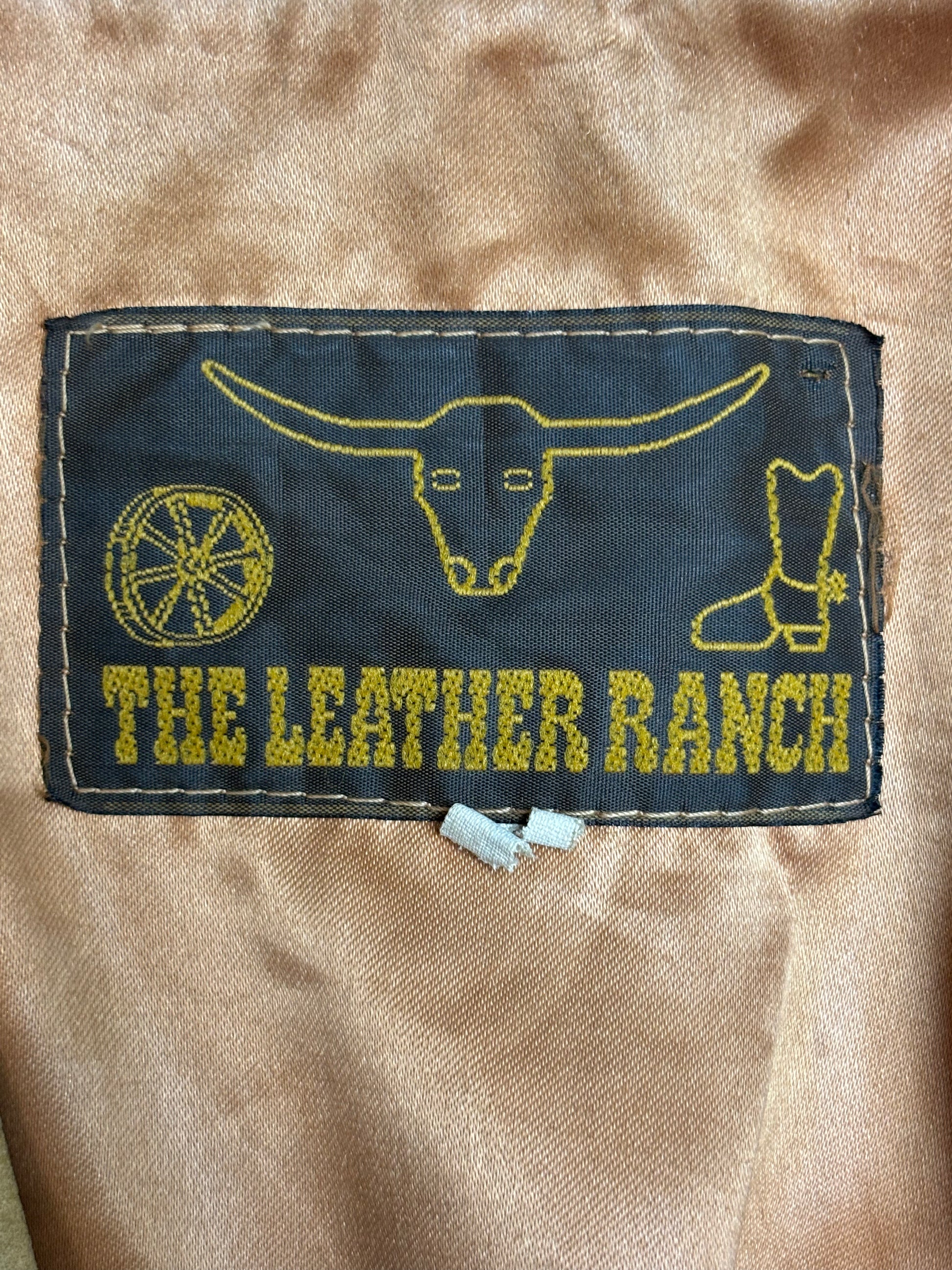 '70s Vintage Leather Ranch Tan Ombre Leather Blazer - MED