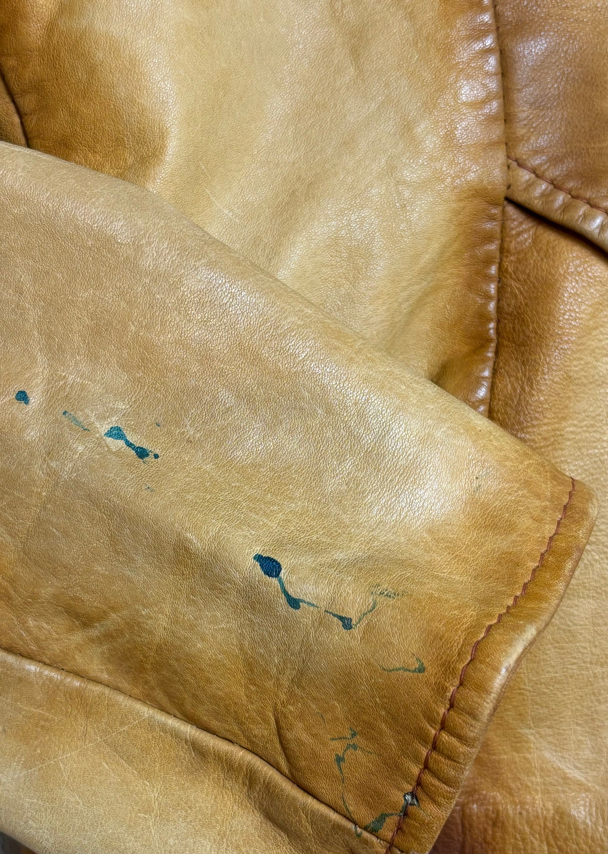 '70s Vintage Leather Ranch Tan Ombre Leather Blazer - MED