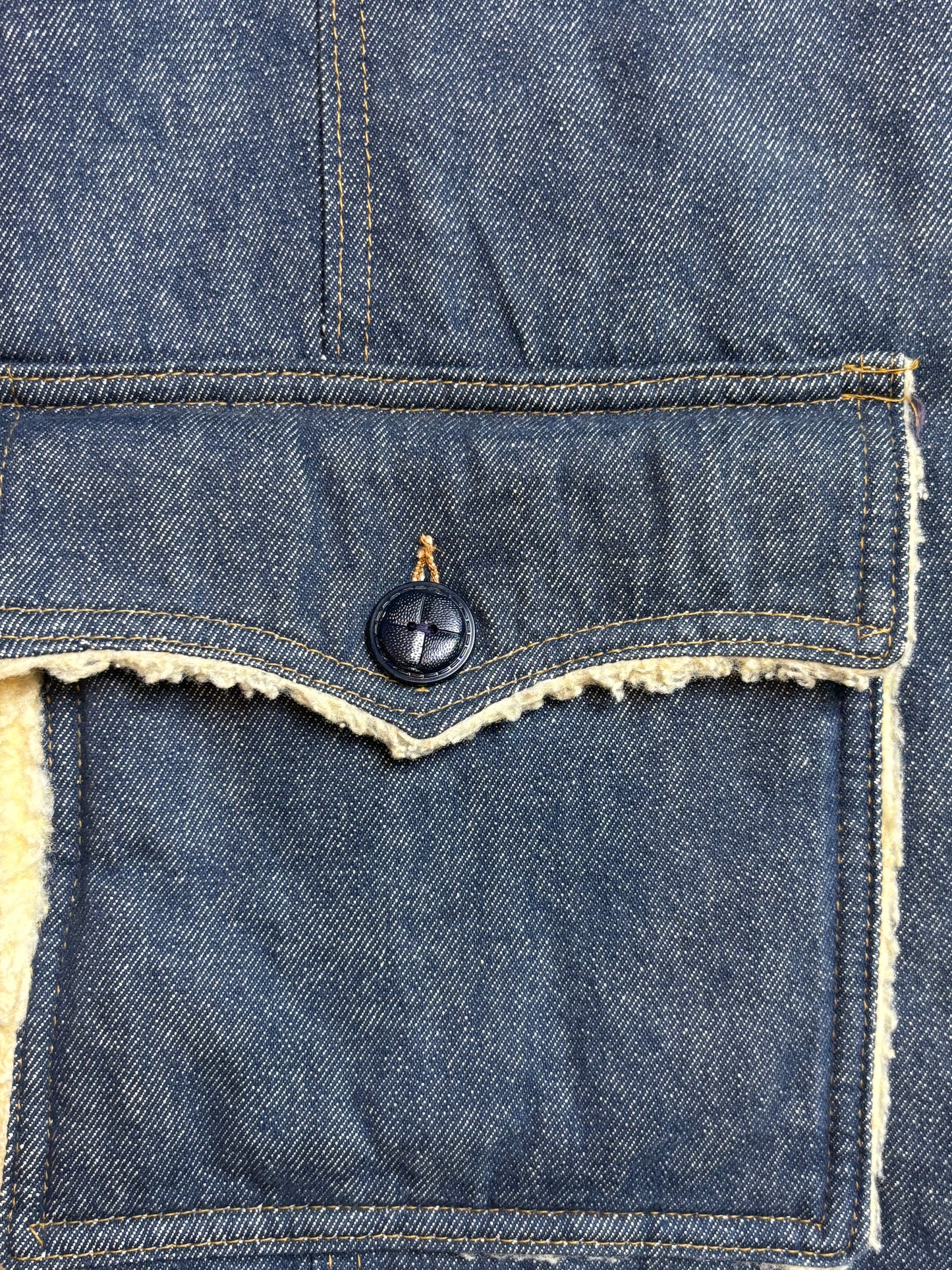 Vintage Roebucks Sherpa Lined Denim Jacket - XL