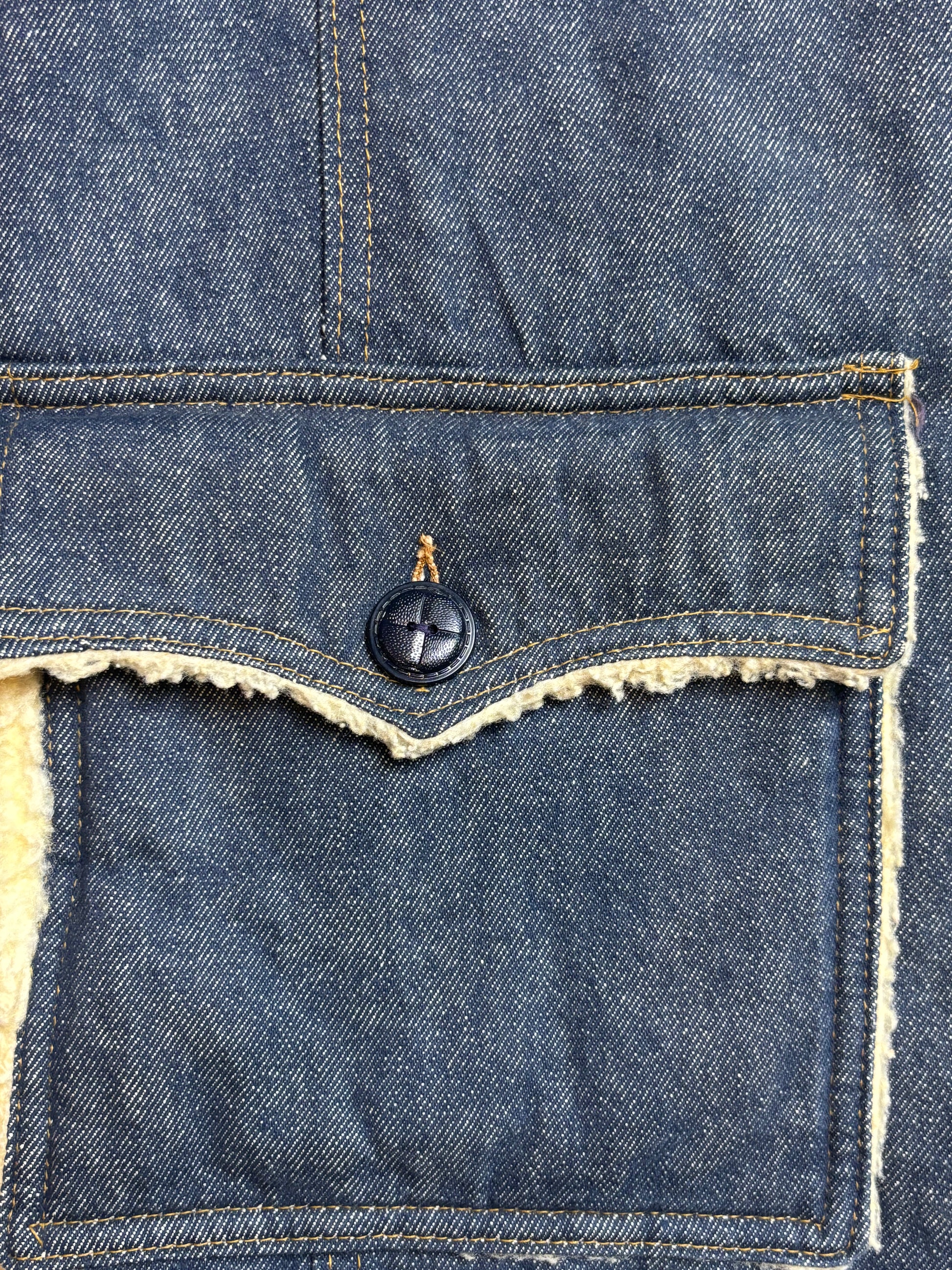 Vintage Roebucks Sherpa Lined Denim Jacket - XL