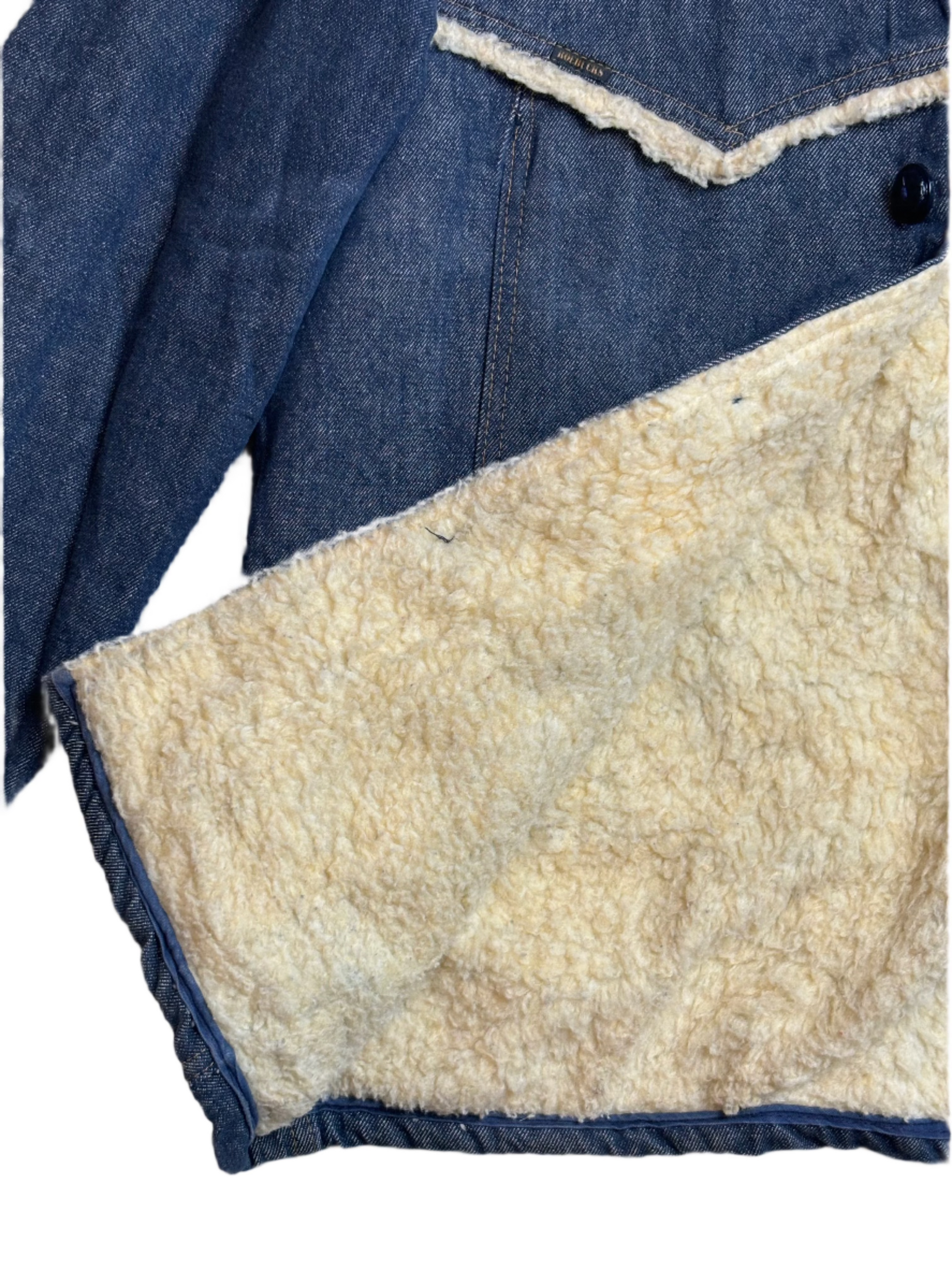Vintage Roebucks Sherpa Lined Denim Jacket - XL
