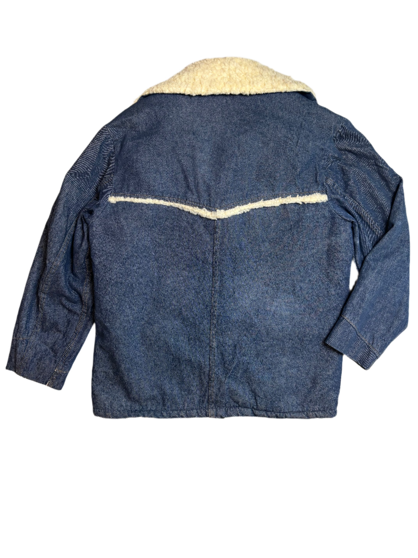 Vintage Roebucks Sherpa Lined Denim Jacket - XL