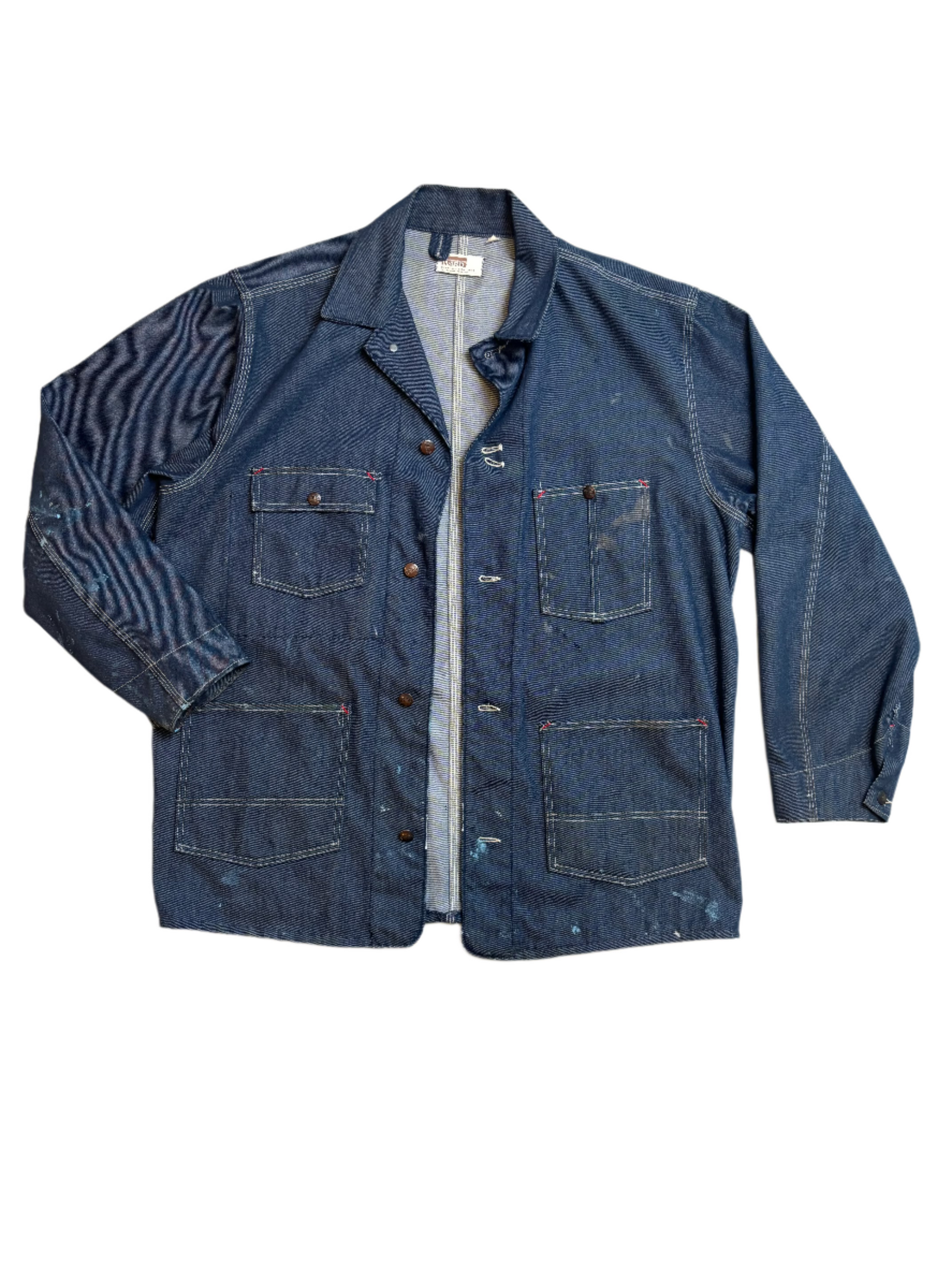 '60s Vintage Montgomery Ward Drk Denim Chore Jkt - 2XL