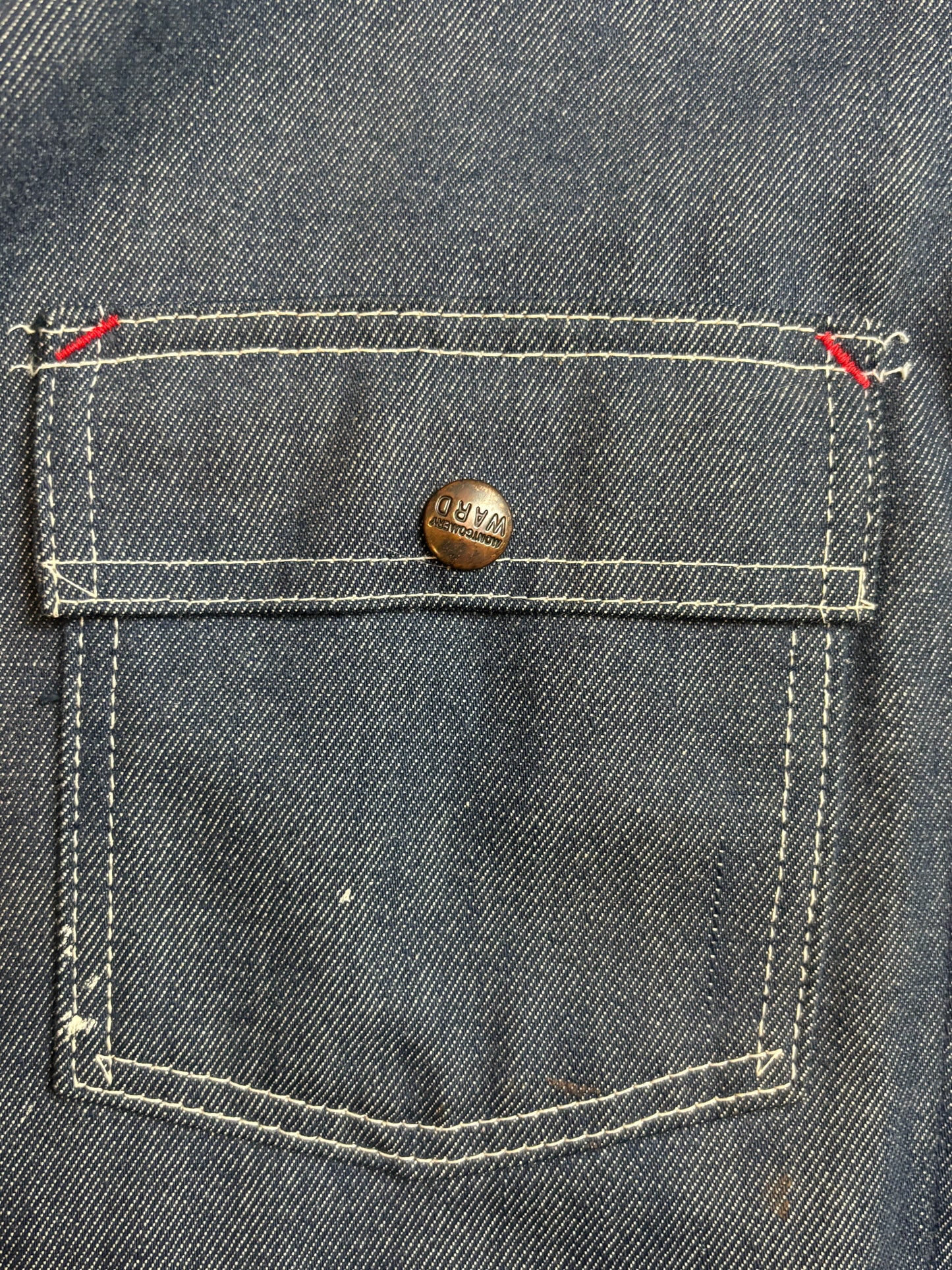 '60s Vintage Montgomery Ward Drk Denim Chore Jkt - 2XL