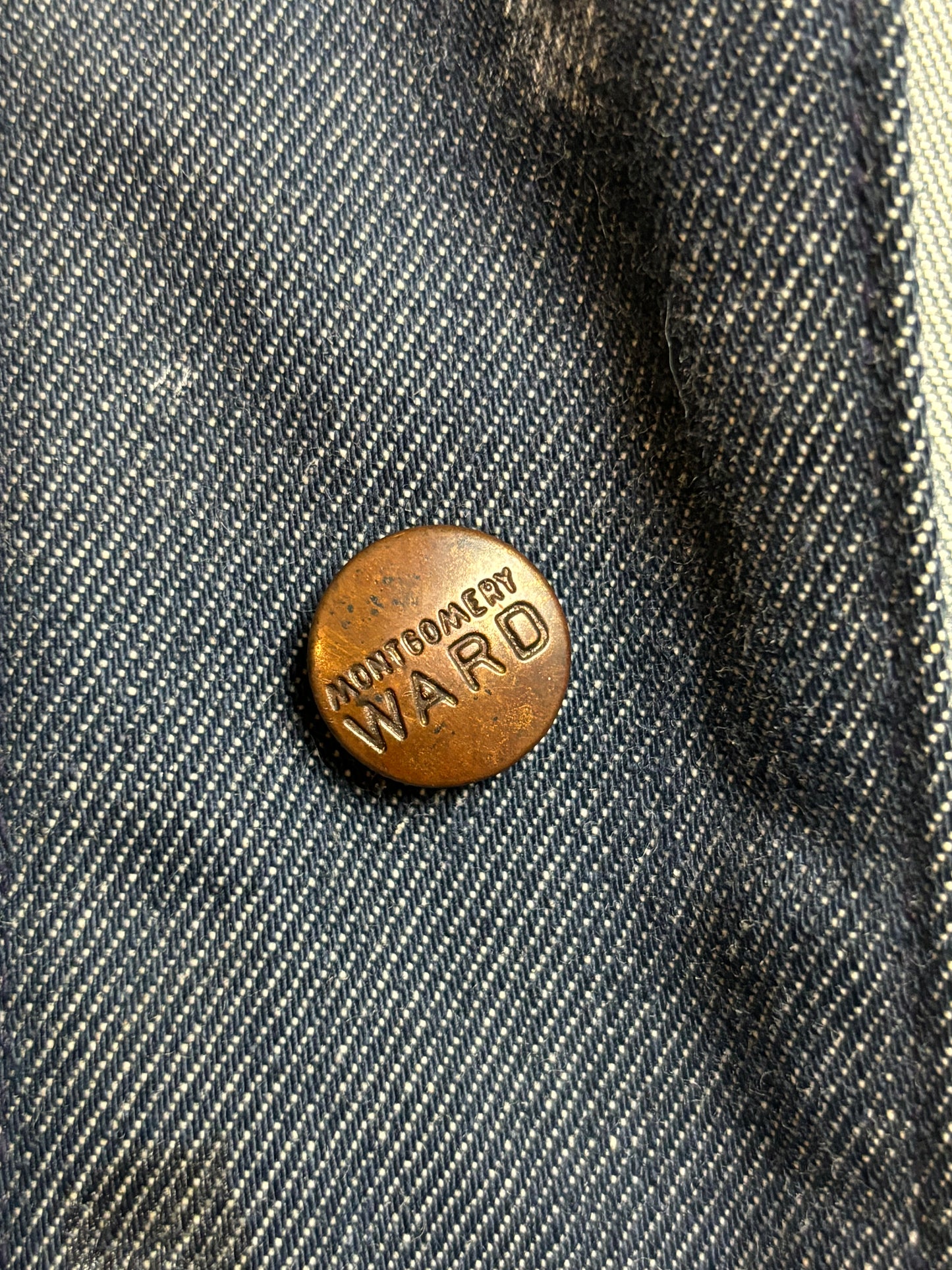 '60s Vintage Montgomery Ward Drk Denim Chore Jkt - 2XL