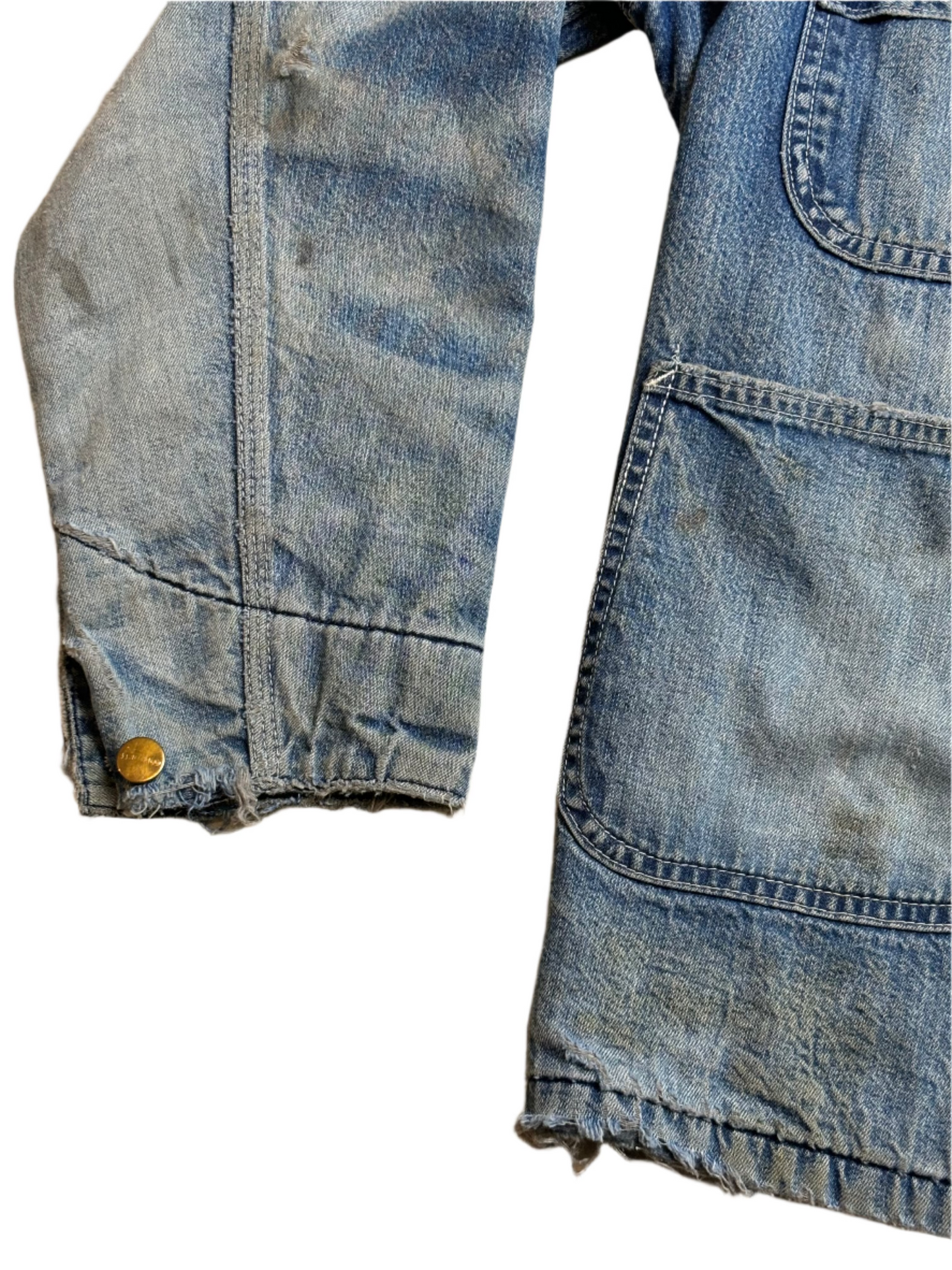 '80s Vintage Carhartt Blanket Lined Denim Chore Jacket - 3XL