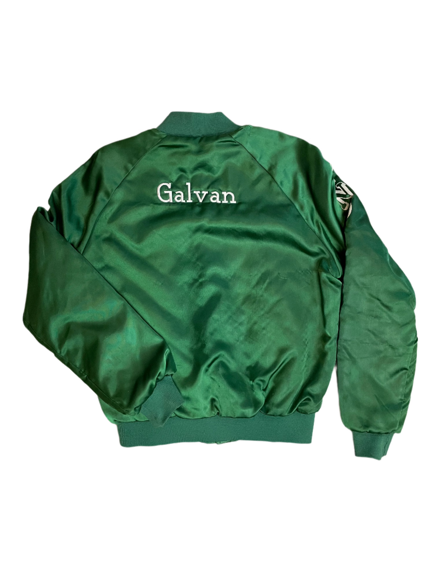 Vintage Green "Waxahachie Indians" Satin Bomber Jacket - LRG