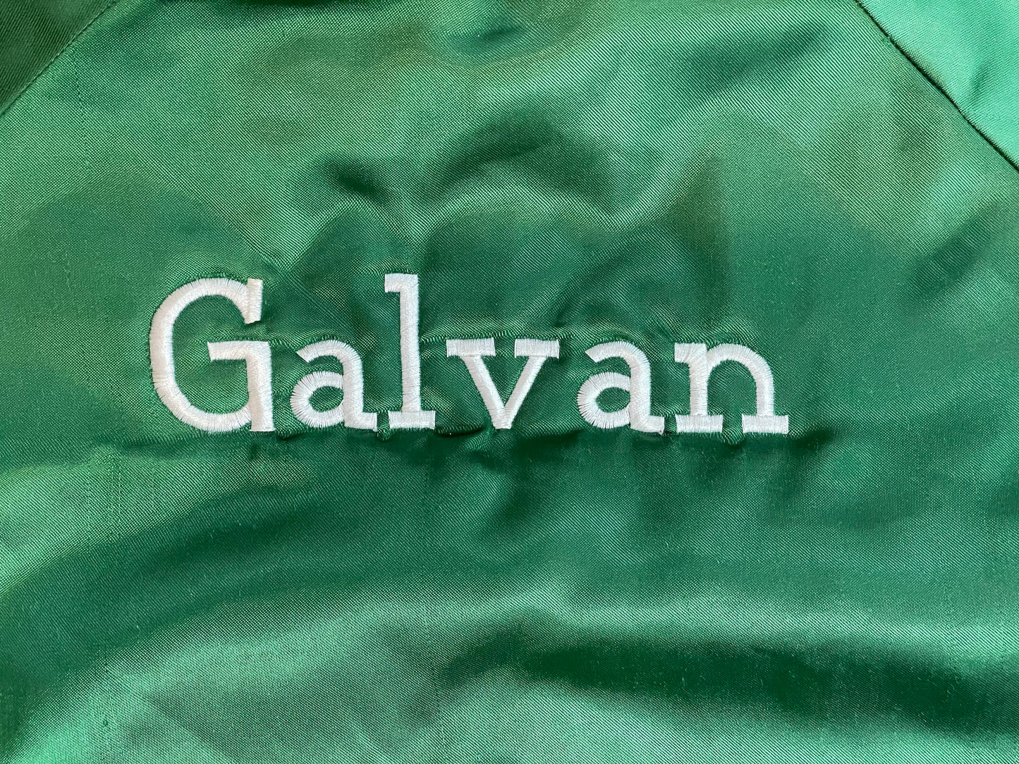 Vintage Green "Waxahachie Indians" Satin Bomber Jacket - LRG