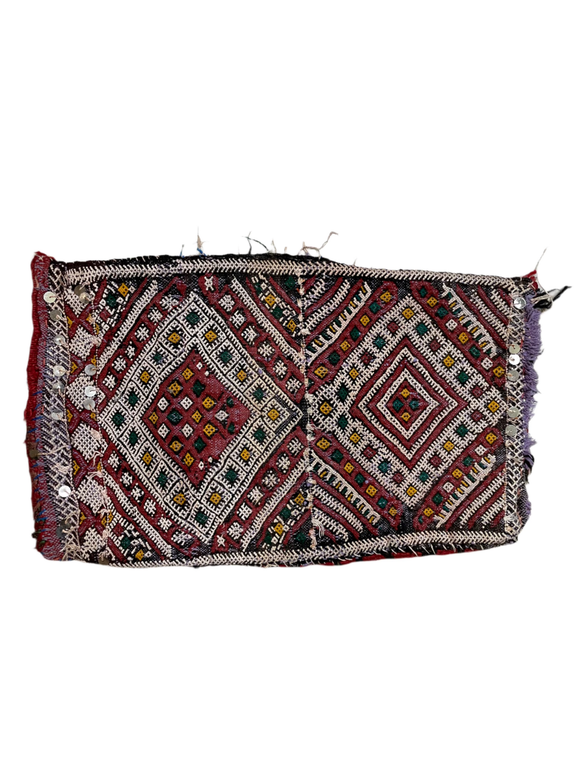 Moroccan Berber Red Diamond Pattern Pillowcase 1.75' x 1.13'