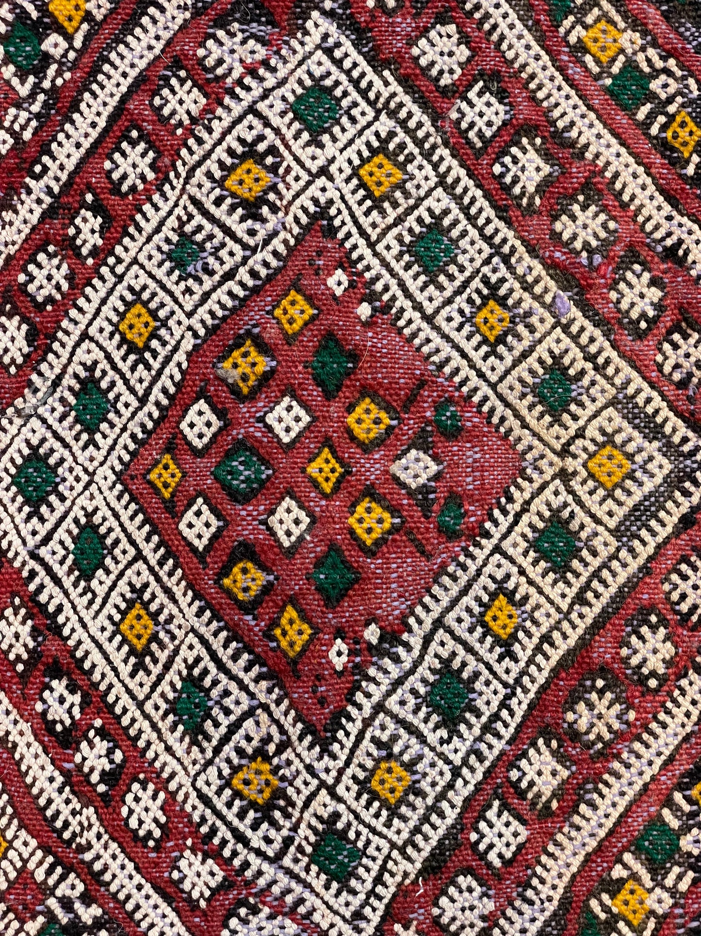 Moroccan Berber Red Diamond Pattern Pillowcase 1.75' x 1.13'