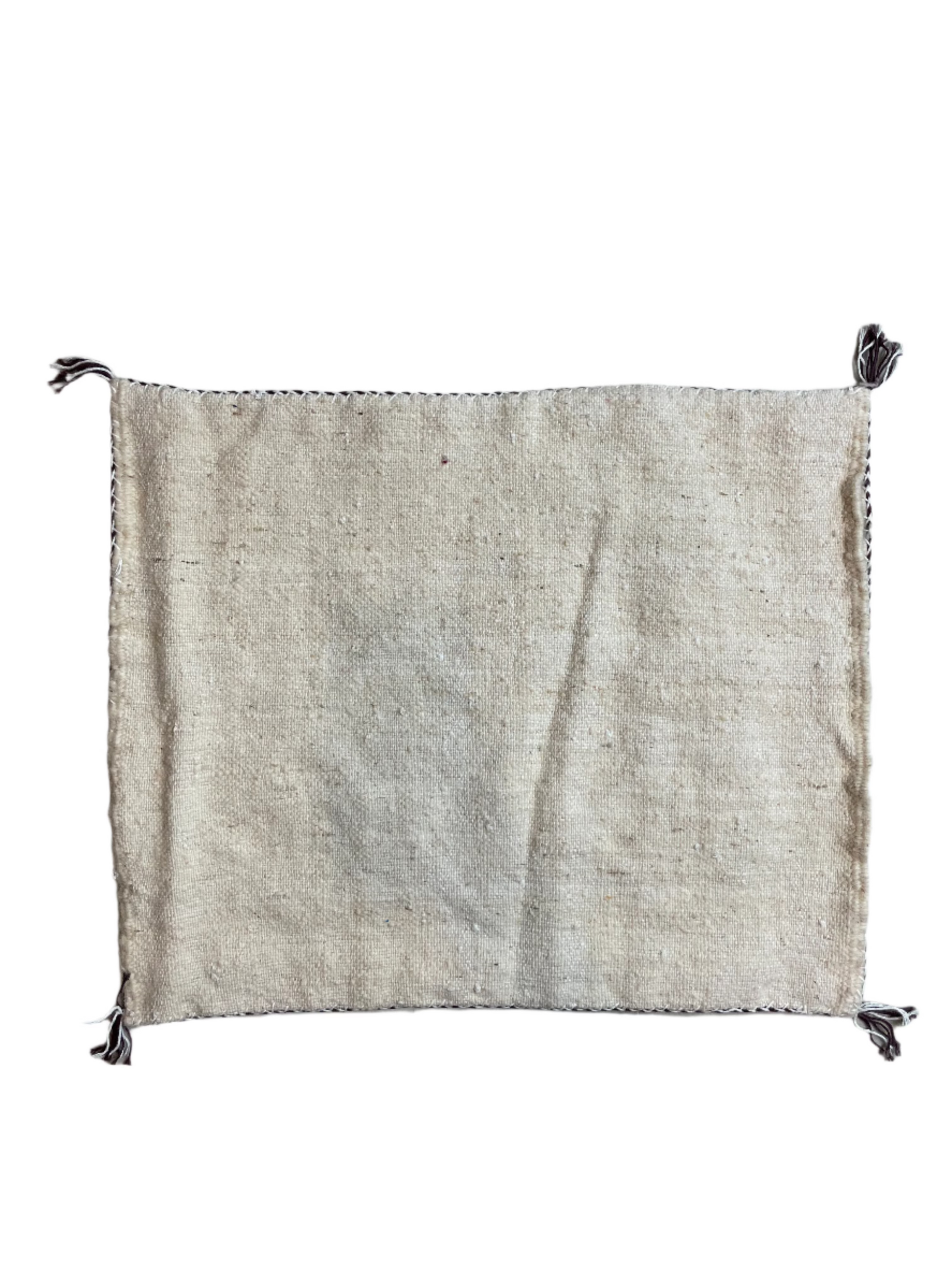 Moroccan Beige Wool Pillowcase w/Black Diamond Accents