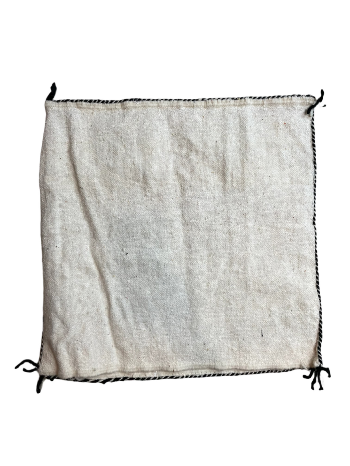 Moroccan Beige Wool Pillowcase w/Neon Colored Accents 1.71' x 1.75'