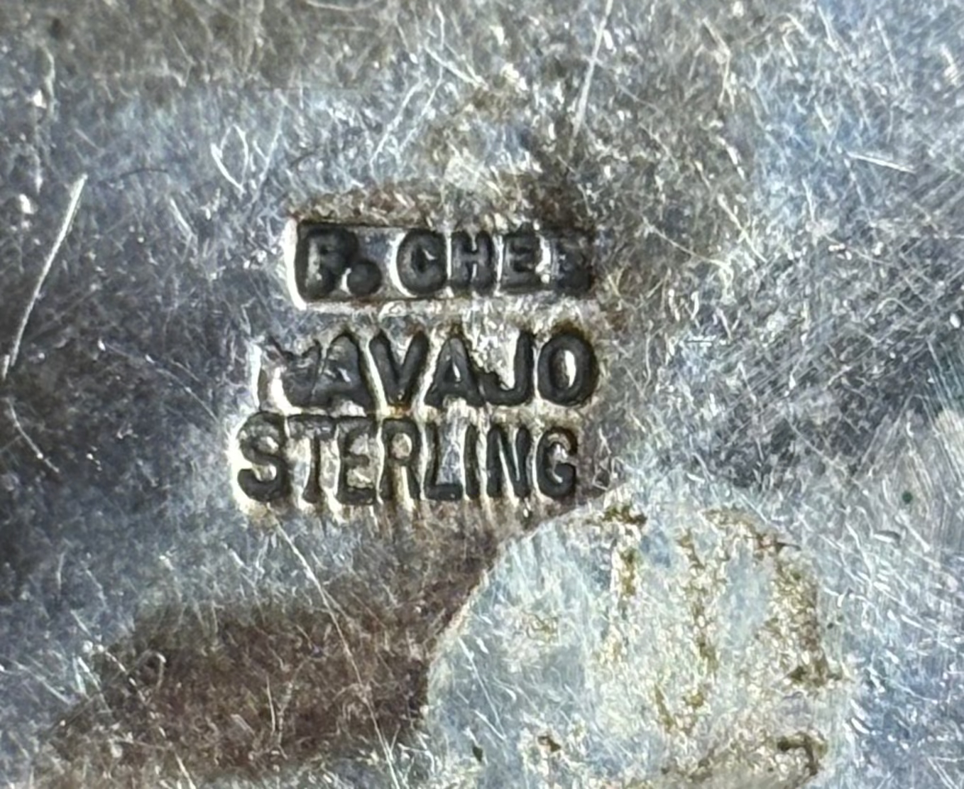 Vintage F. Chee Sterling Buffalo Pin