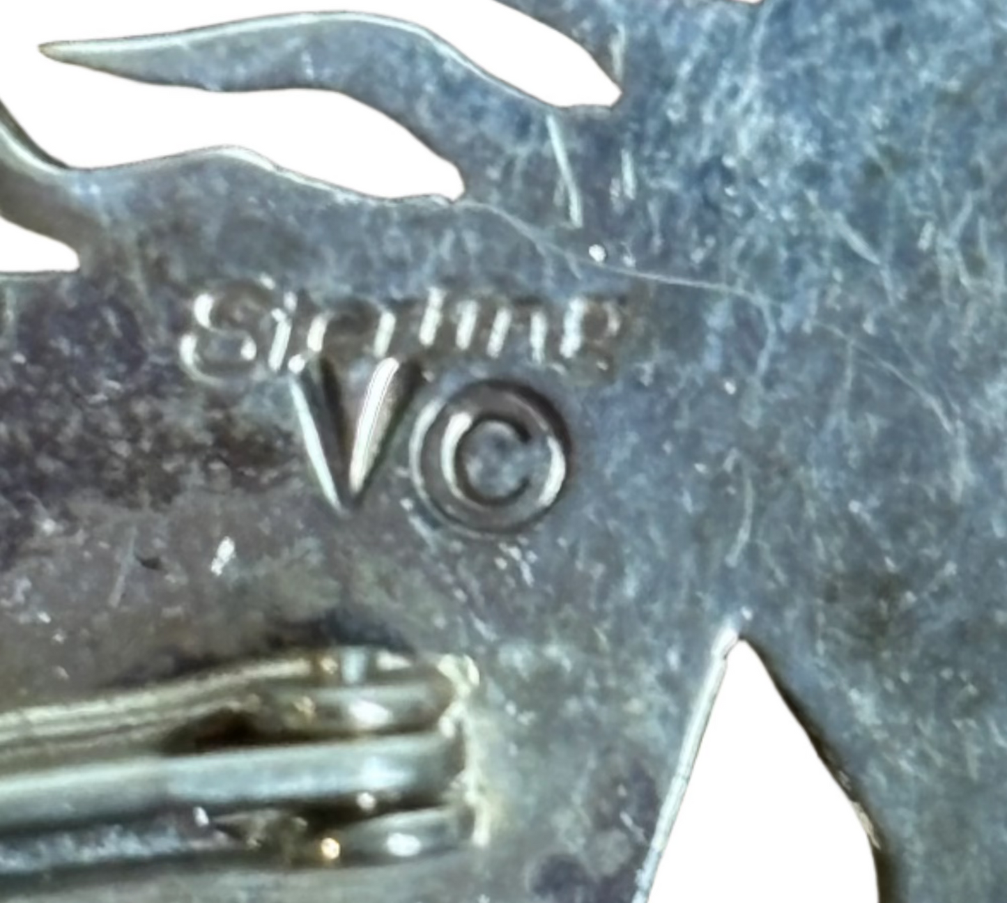 Vintage Robert Vandover Running Inlay Sterling Horse Pin