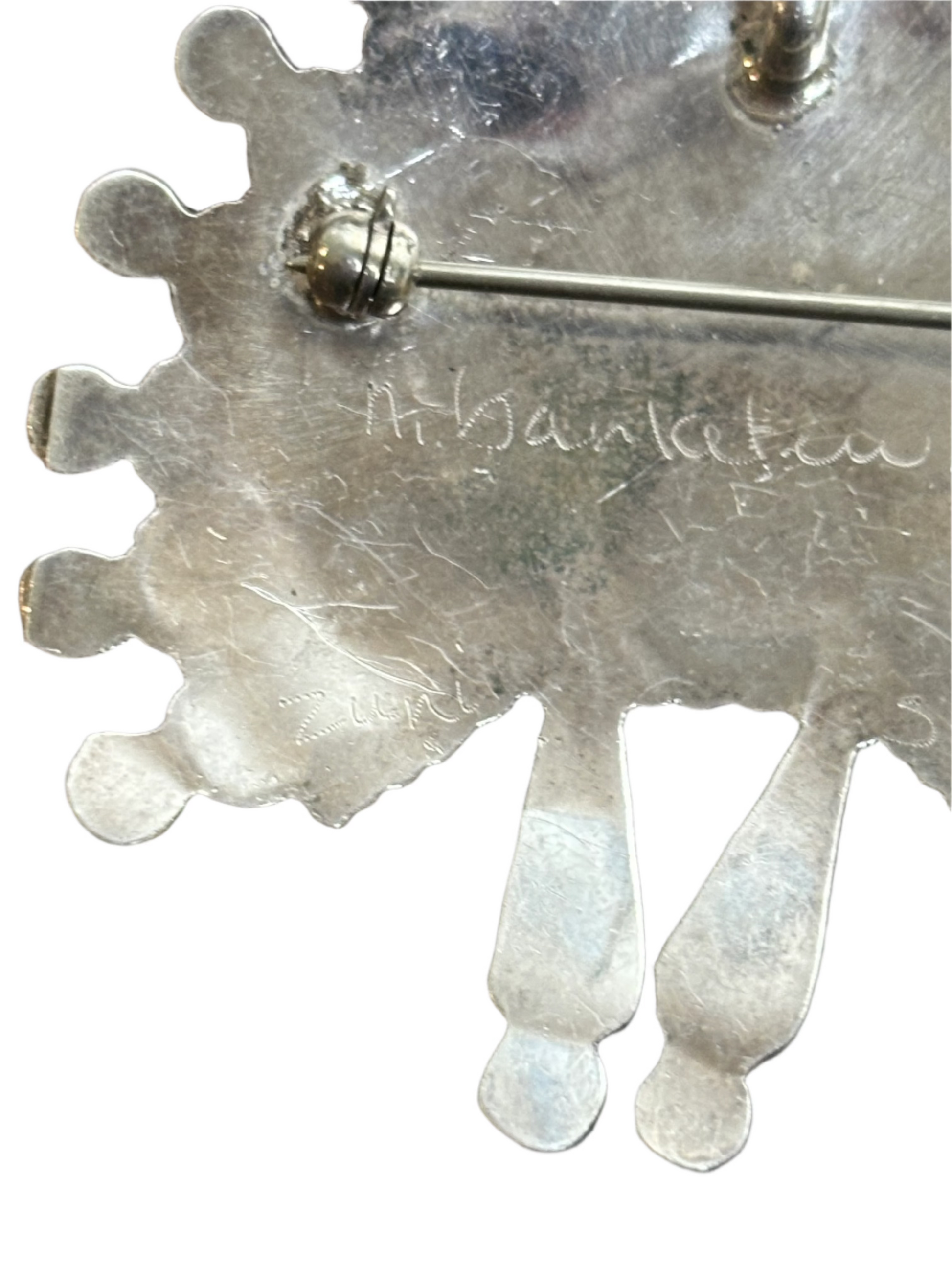 Vintage '62 Harold Becenti Hopi Sunface Pin