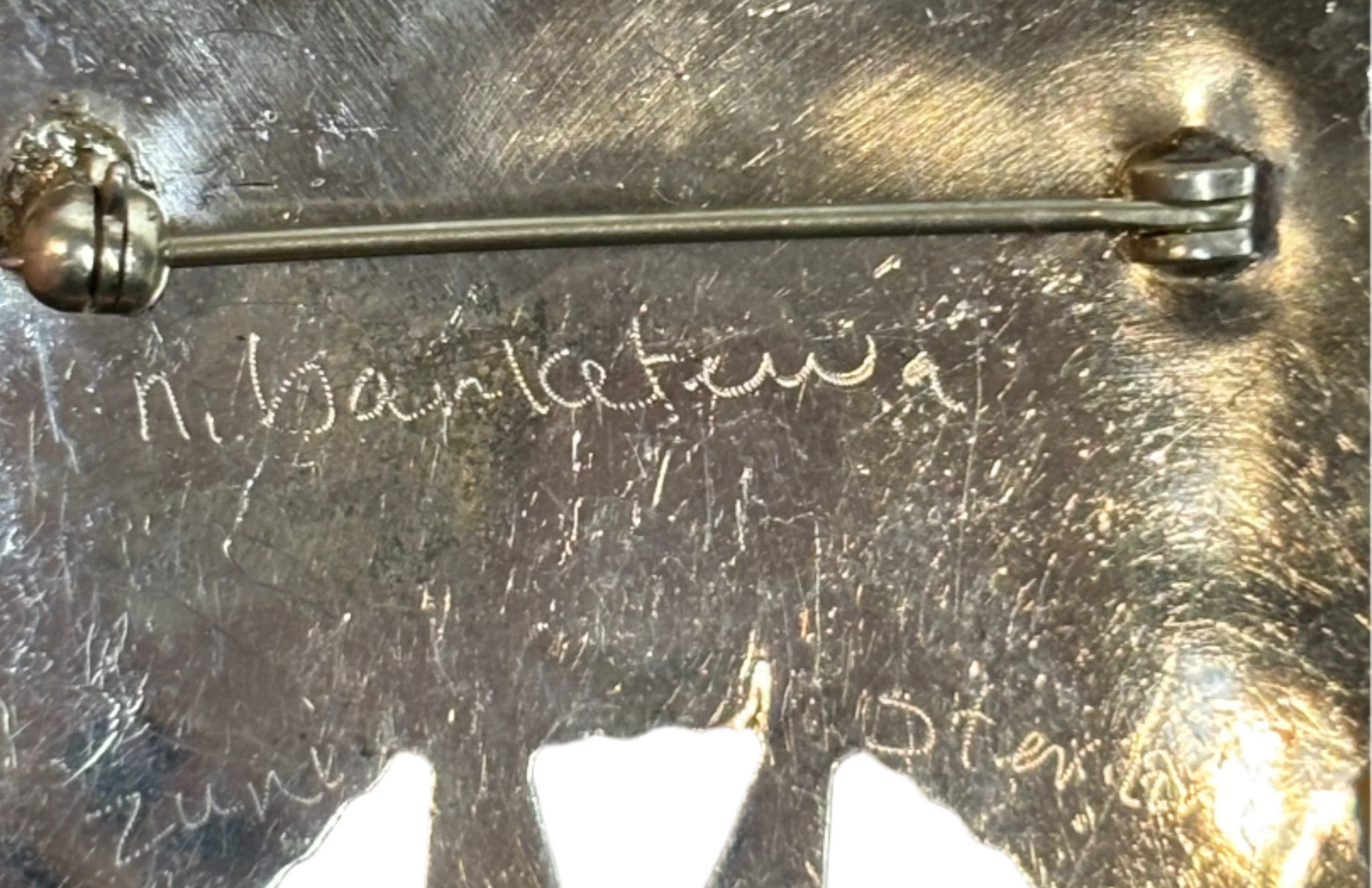 Vintage '62 Harold Becenti Hopi Sunface Pin