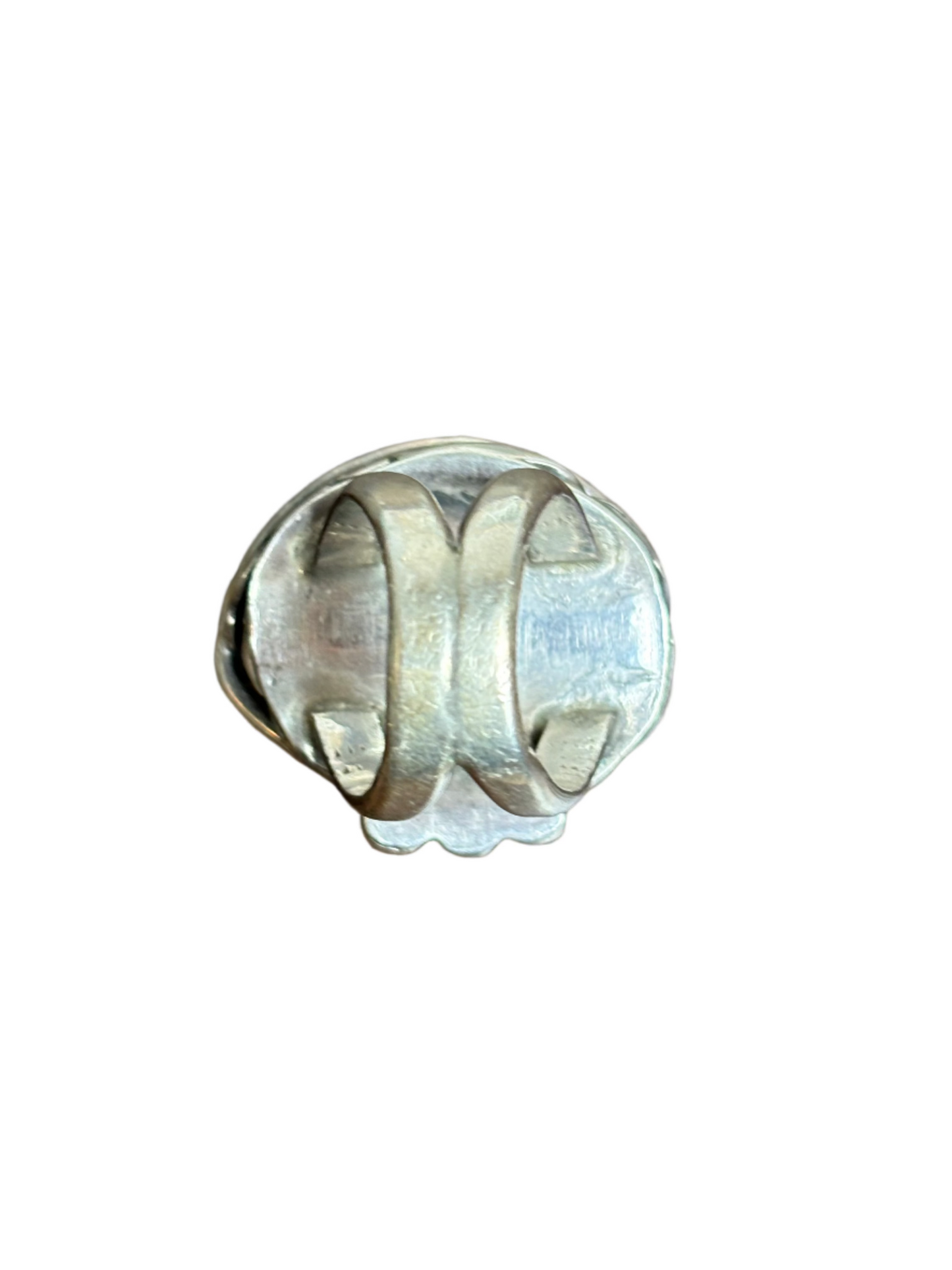 Vintage Turquoise Mtn Sterling Silver Shadowbox Leaf Ring Sz 6 1/2