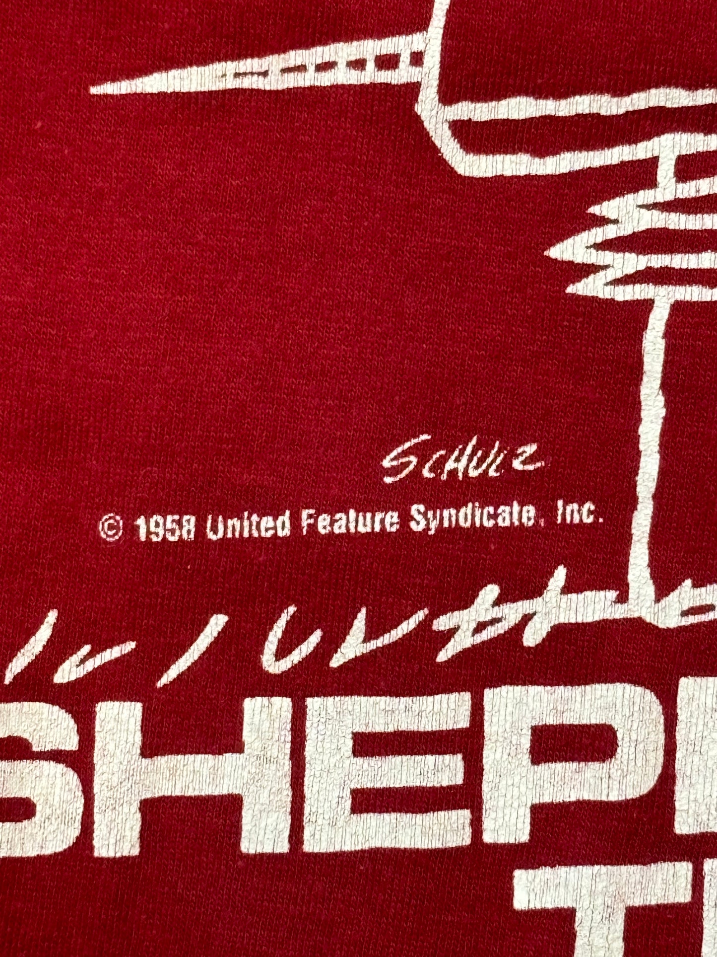 '70s Vintage Snoopy USAF Burgundy T-Shirt - SML