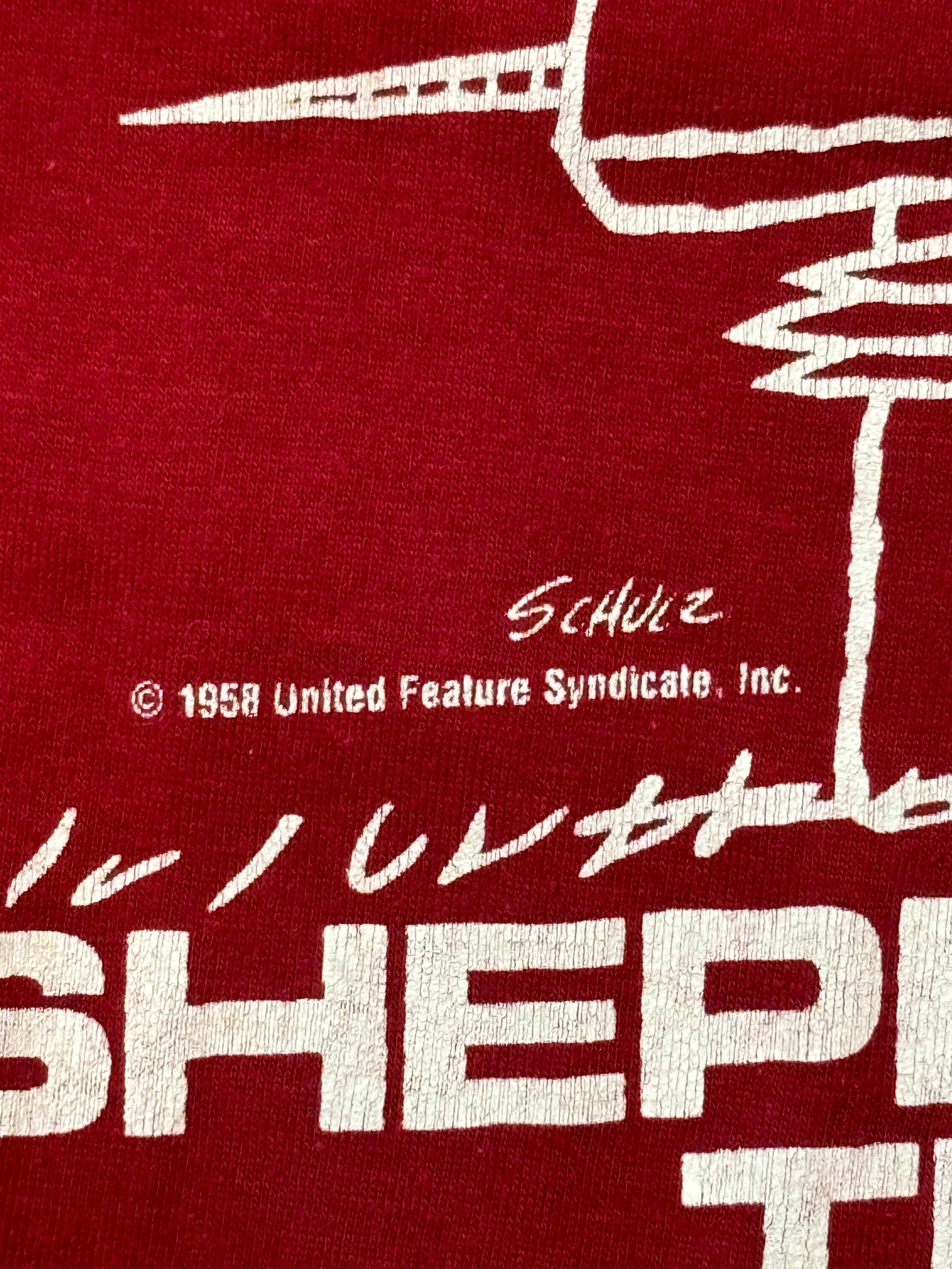 '70s Vintage Snoopy USAF Burgundy T-Shirt - SML
