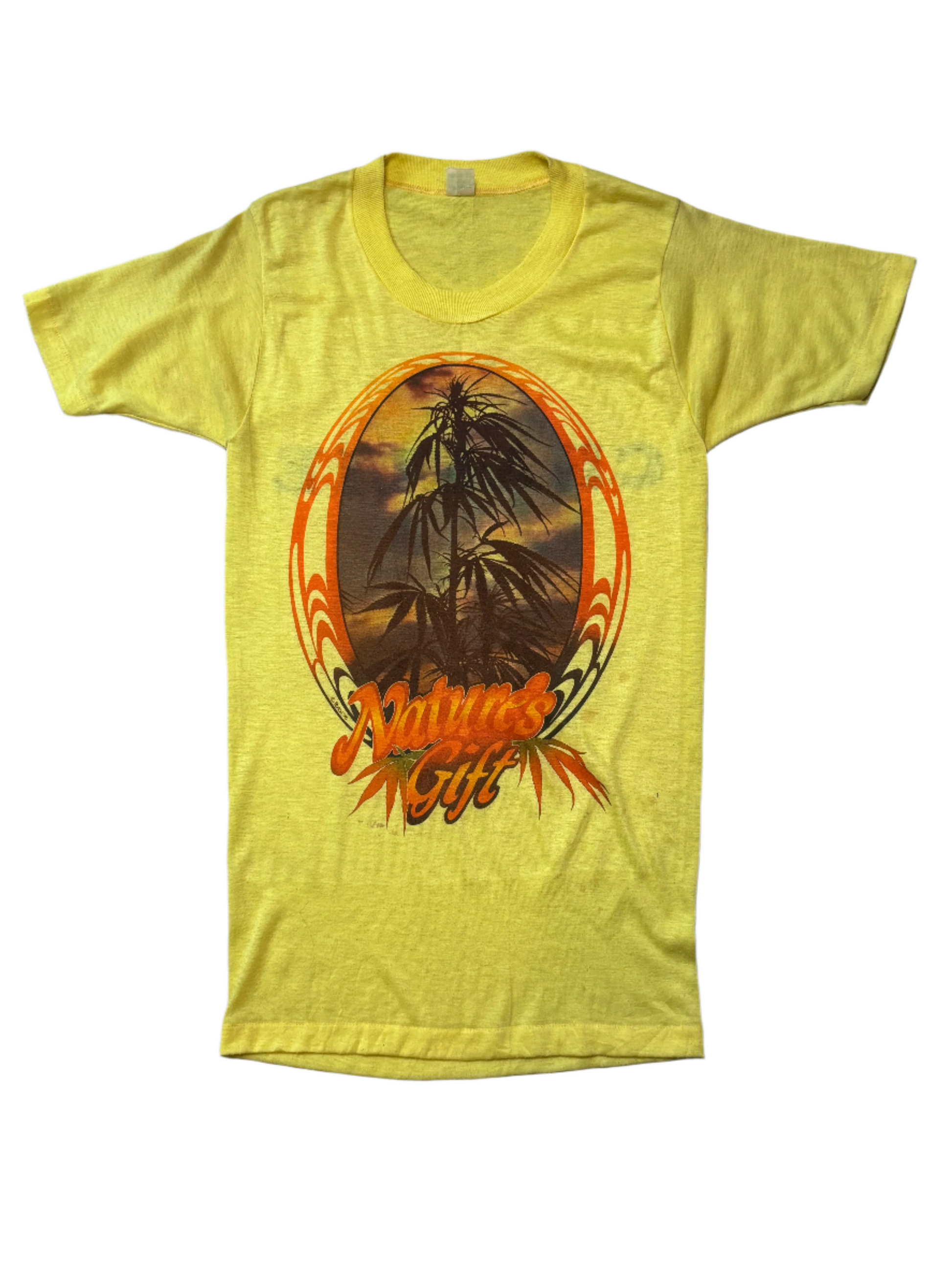 '76 Vintage Natures Gift Marijuana Yellow T-Shirt - XS