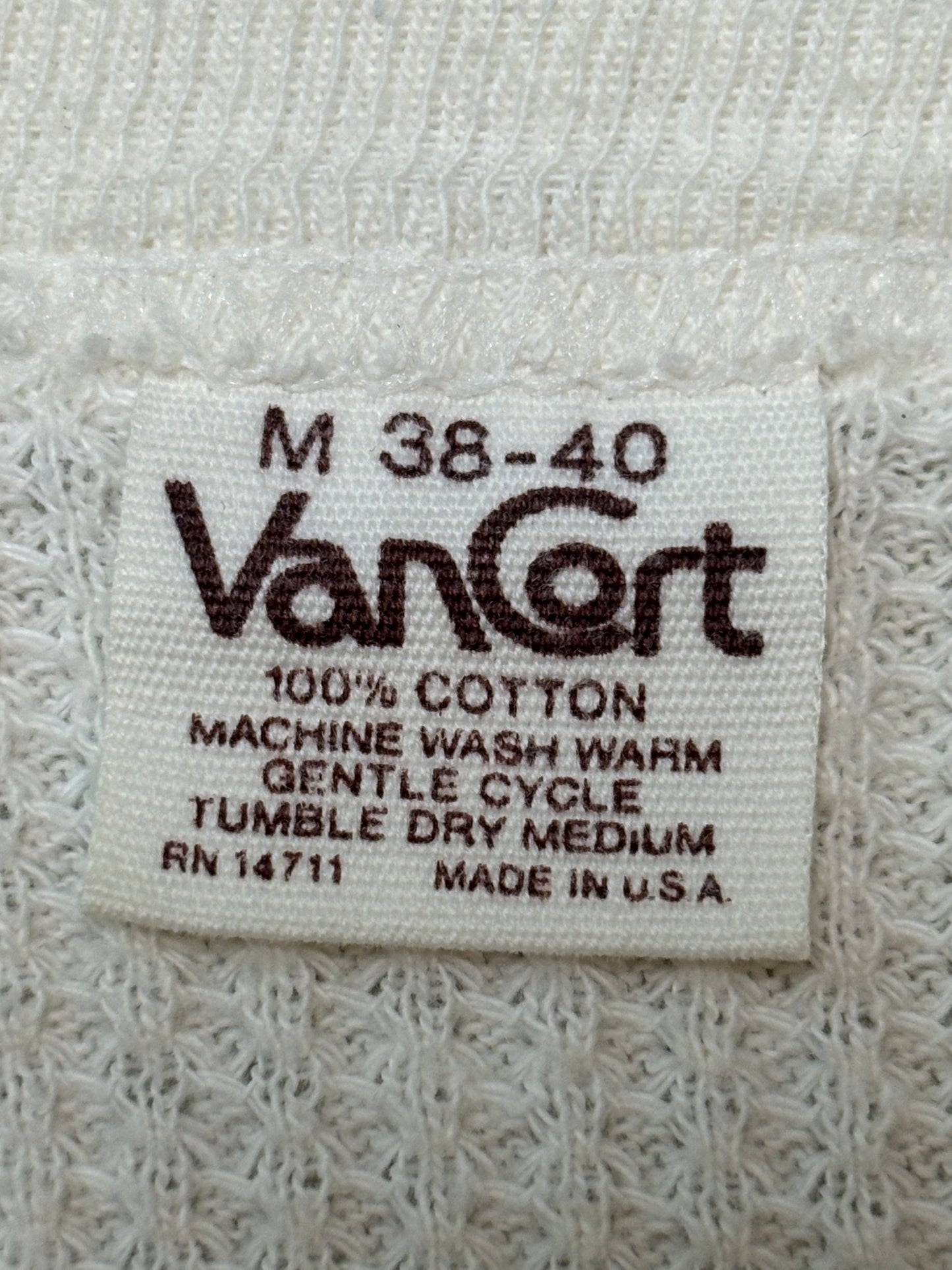 '60s Vintage VanCort Ivory Thermal LS Shirt - XS