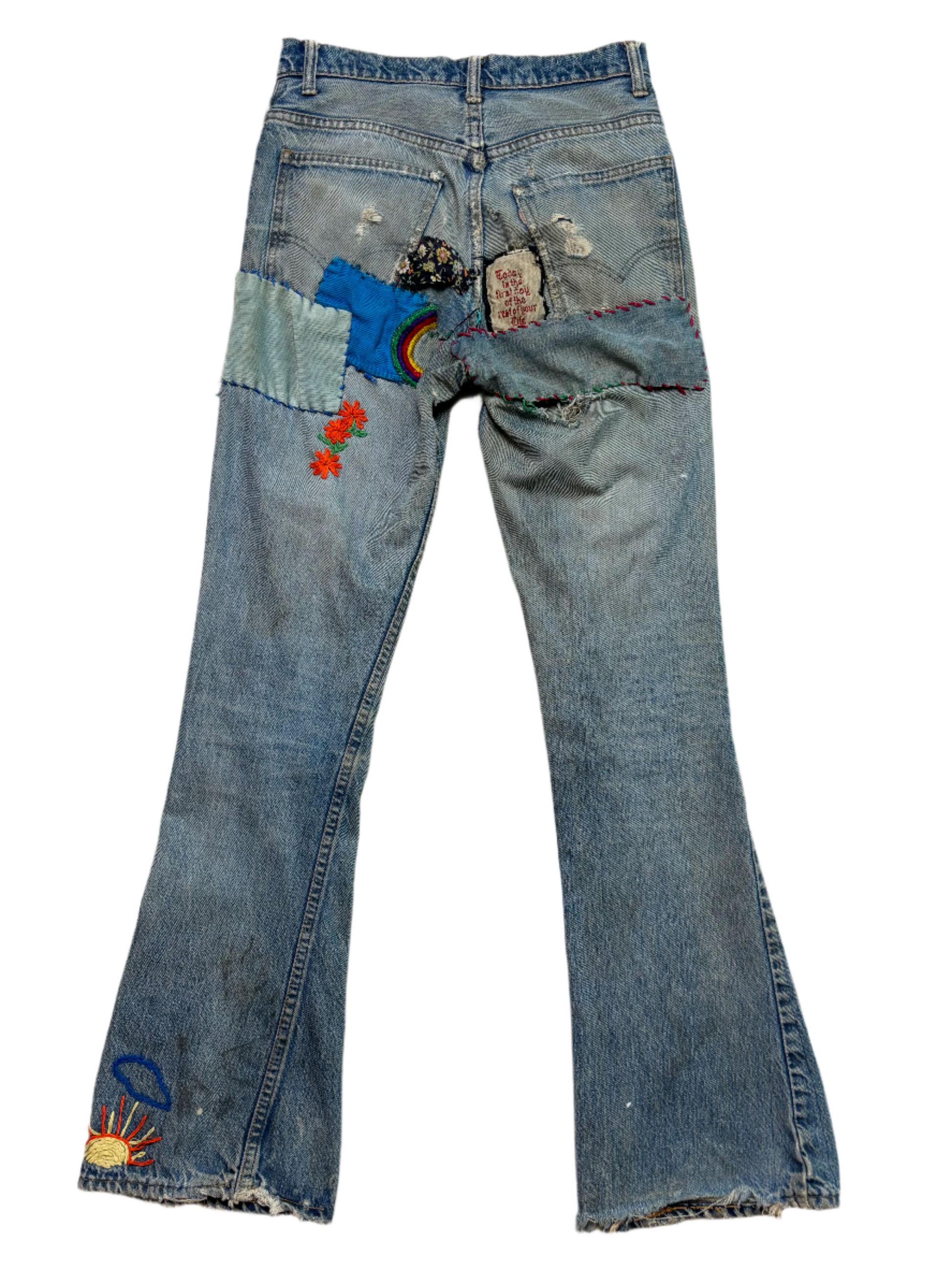 *AS IS* 60s Levis Org Tab All Over Patchwork Jeans 28x31