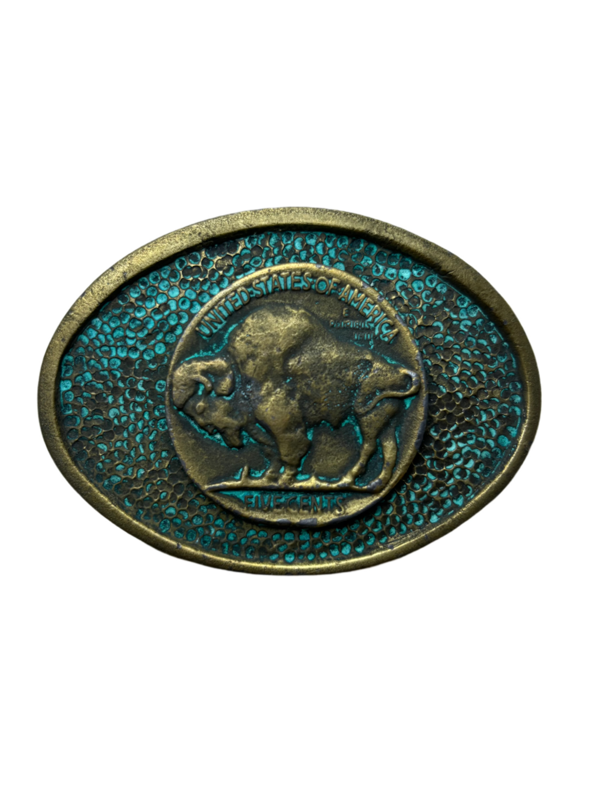Vintage Brass Buffalo Nickel Belt Buckle