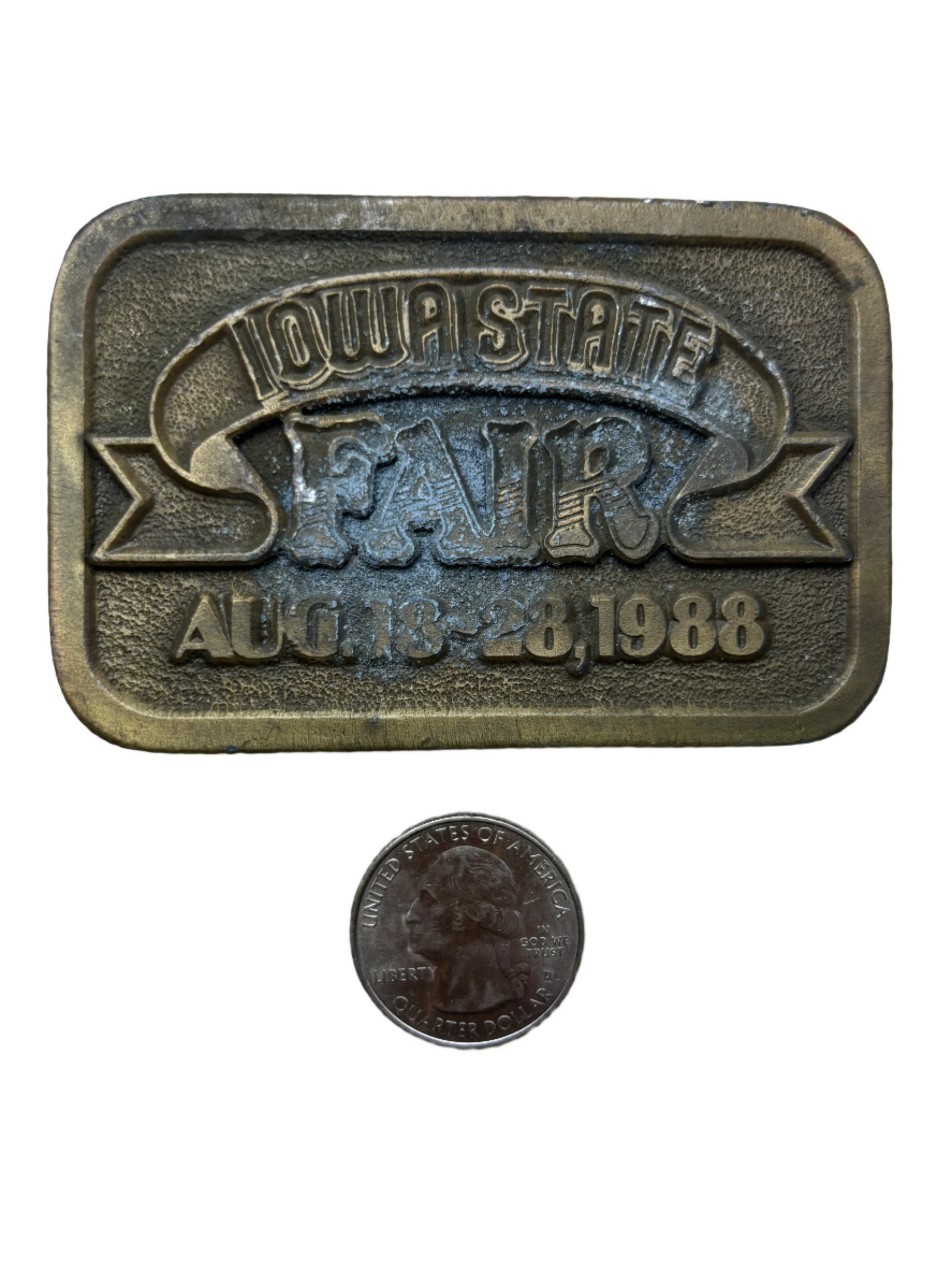 '88 Vintage Iowa State Fair Rectangle Buckle