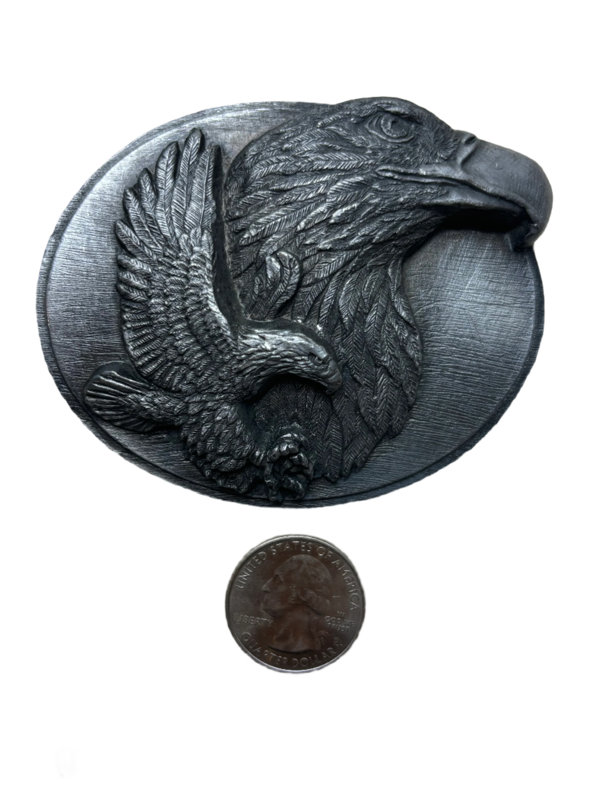 1990 Vintage Siskiyou Eagle & Hawk Pewter Buckle