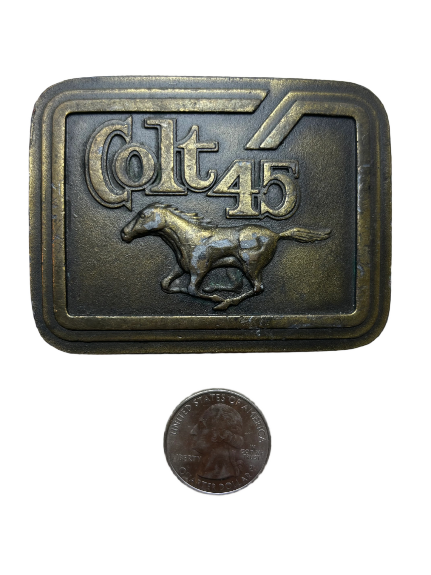 '77 Vintage Rectangle Colt 45 Indiana Metal Craft Buckle