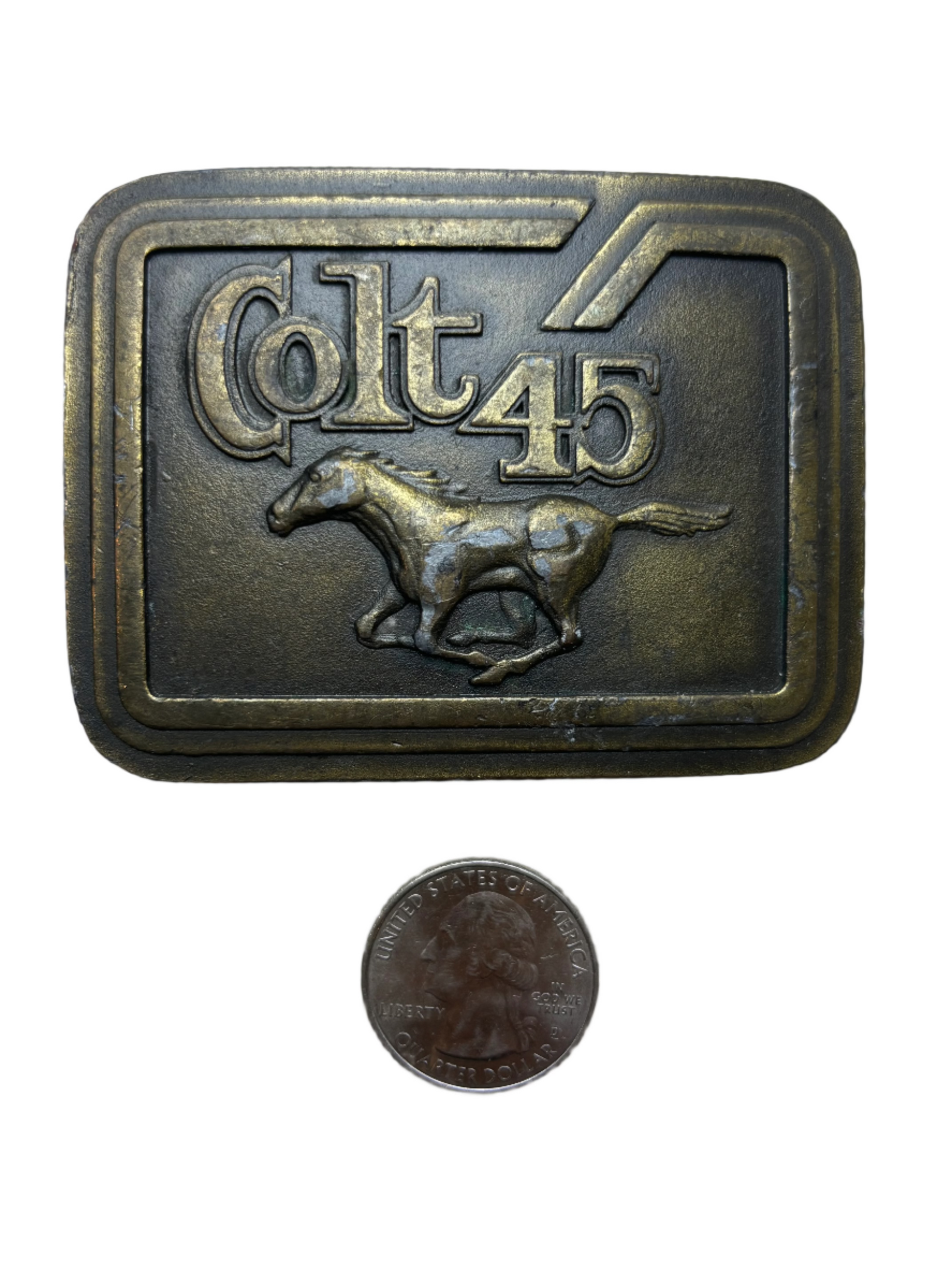 '77 Vintage Rectangle Colt 45 Indiana Metal Craft Buckle