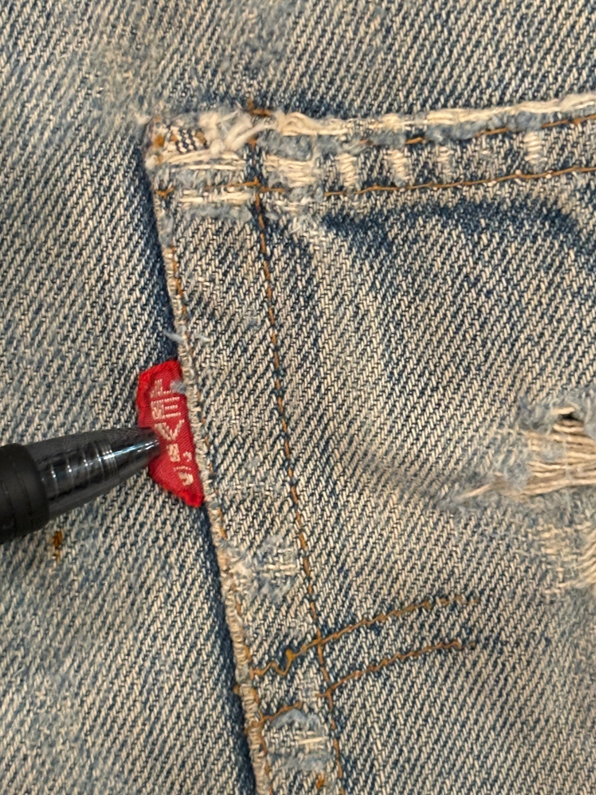 60s Vintage Levis Big E Selvedge Cut Off Shorts 28"