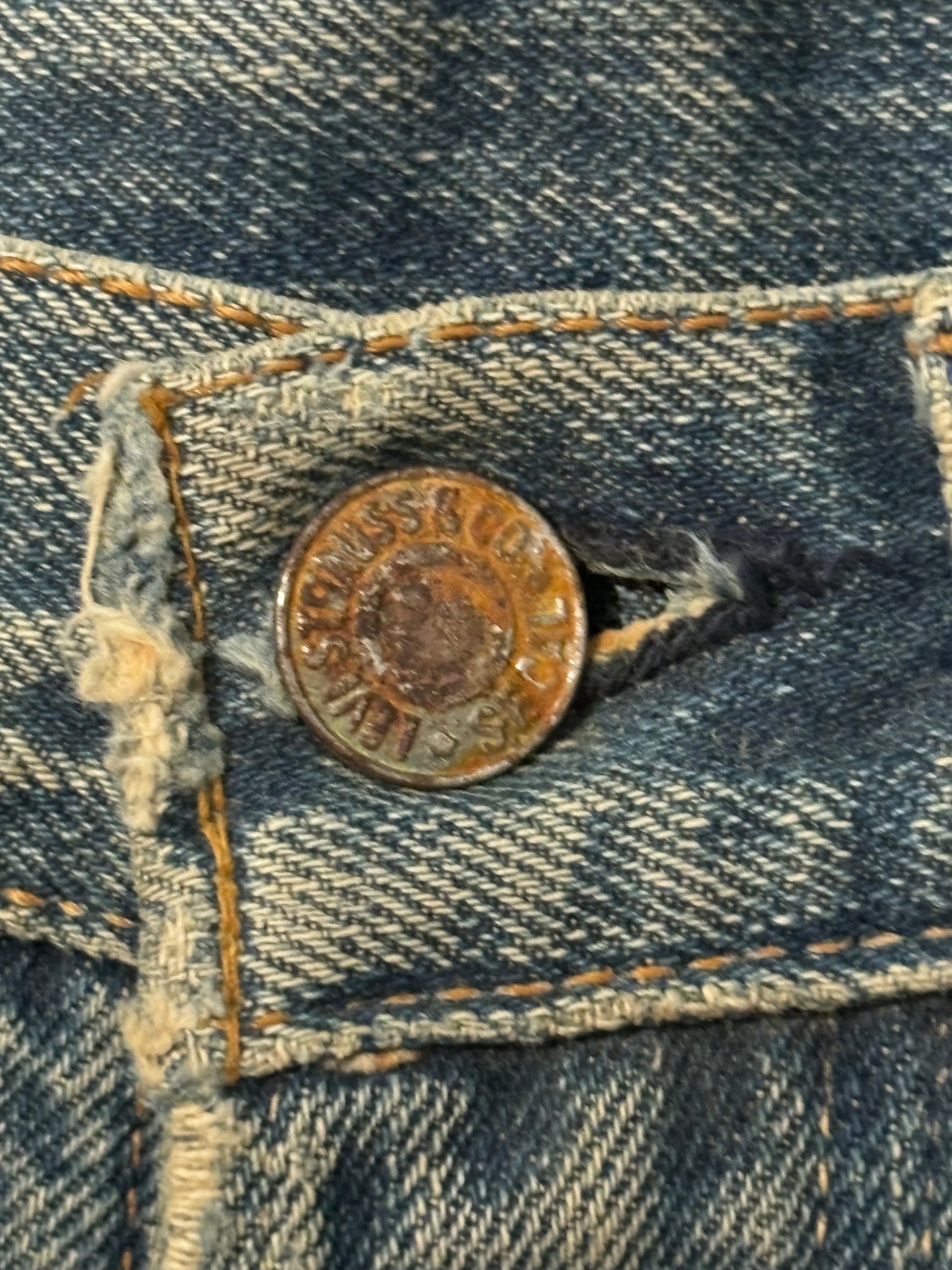 60s Vintage Levis Big E Selvedge Cut Off Shorts 28"