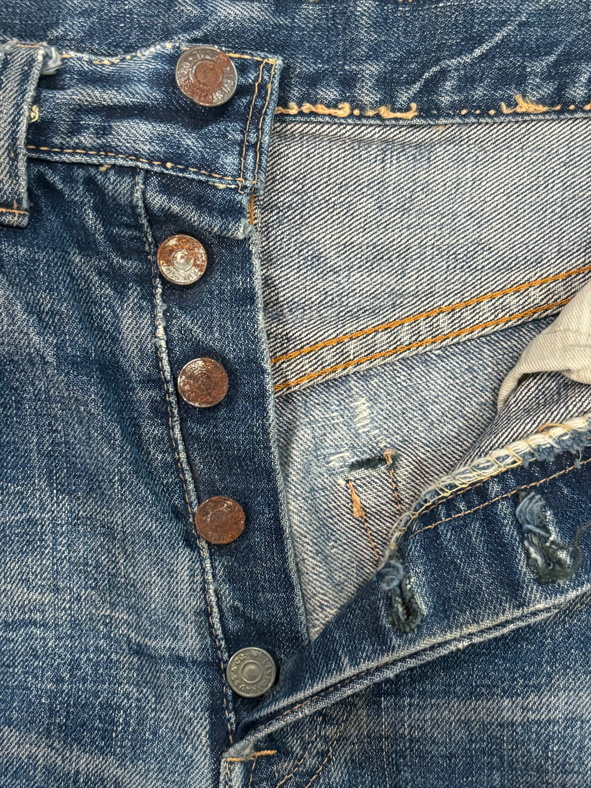 60s Vintage Levis 501 Selvedge Jean Shorts 28"
