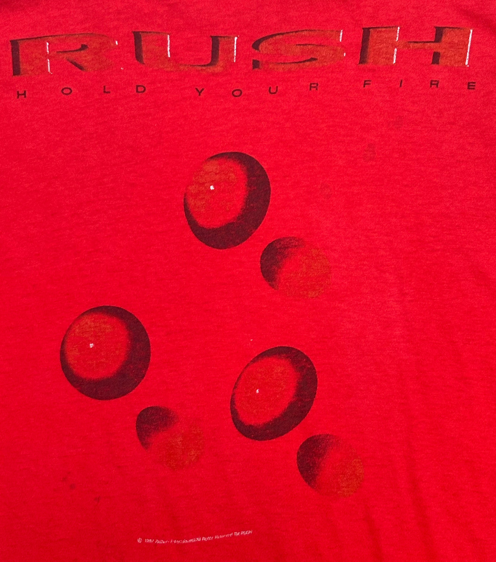 1987 Vintage Red Rush "Hold Your Fire" T-Shirt - MED